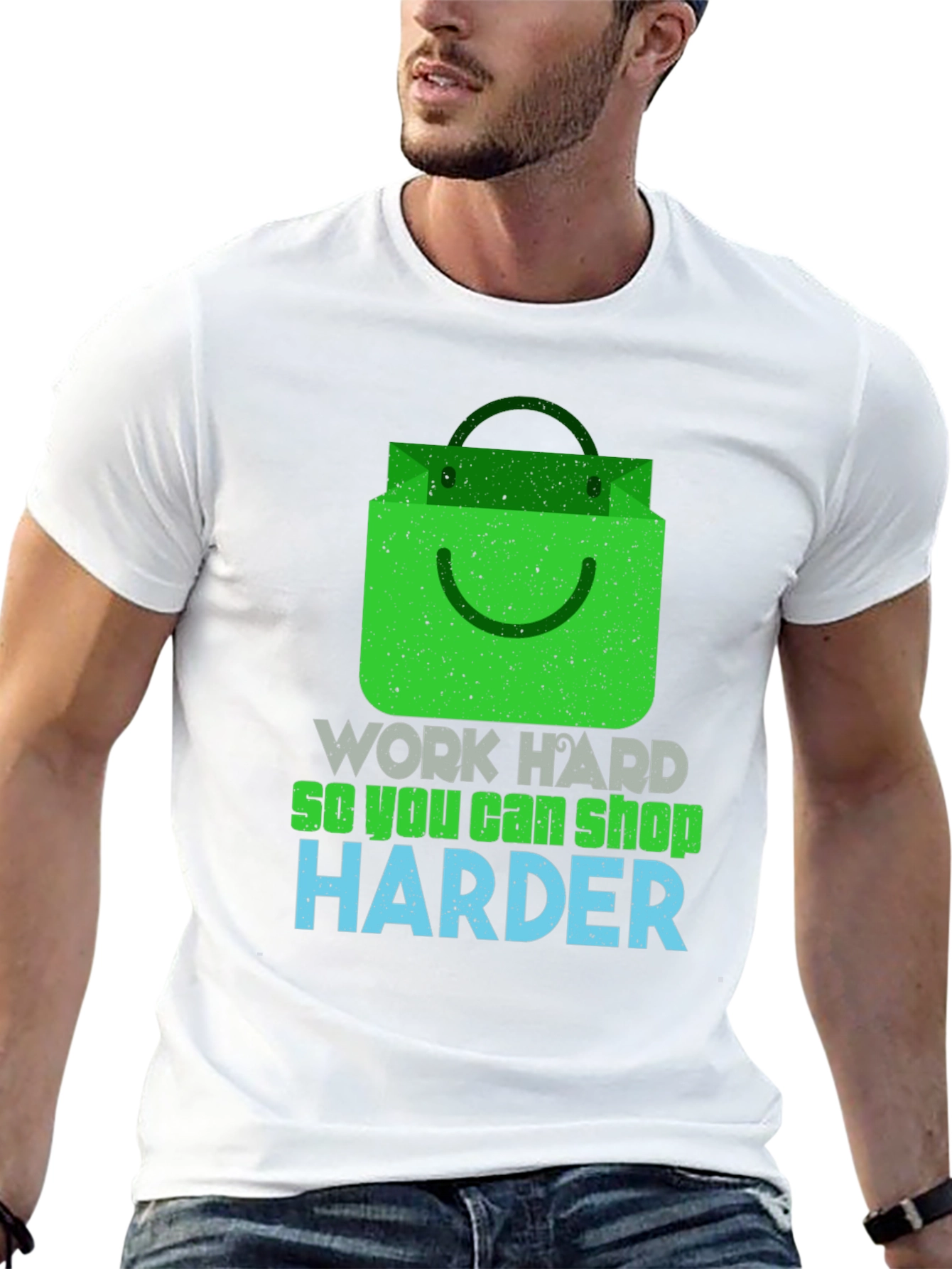 Work Hard Shop Harder Graphic T-Shirt