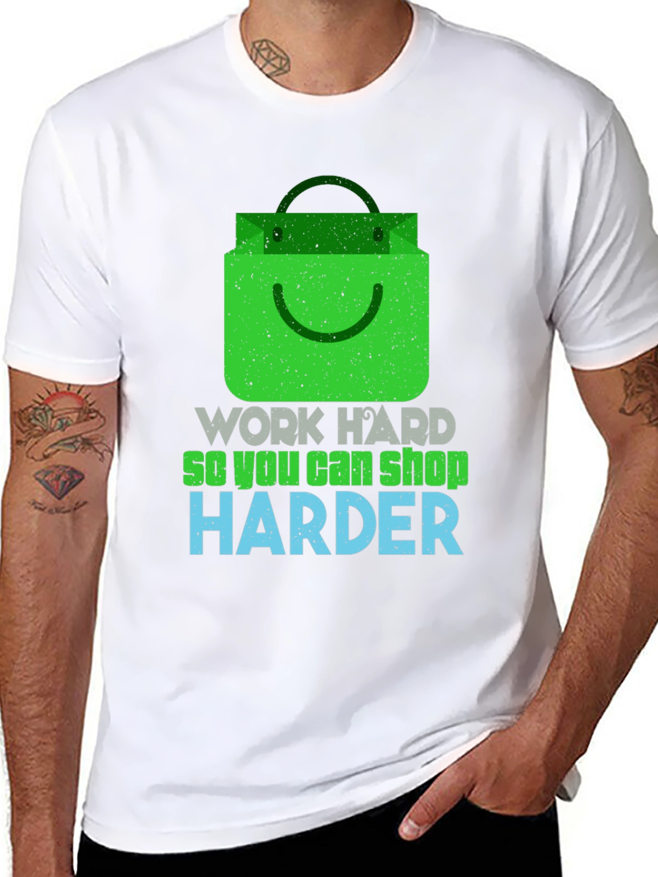 Work Hard Shop Harder Graphic T-Shirt