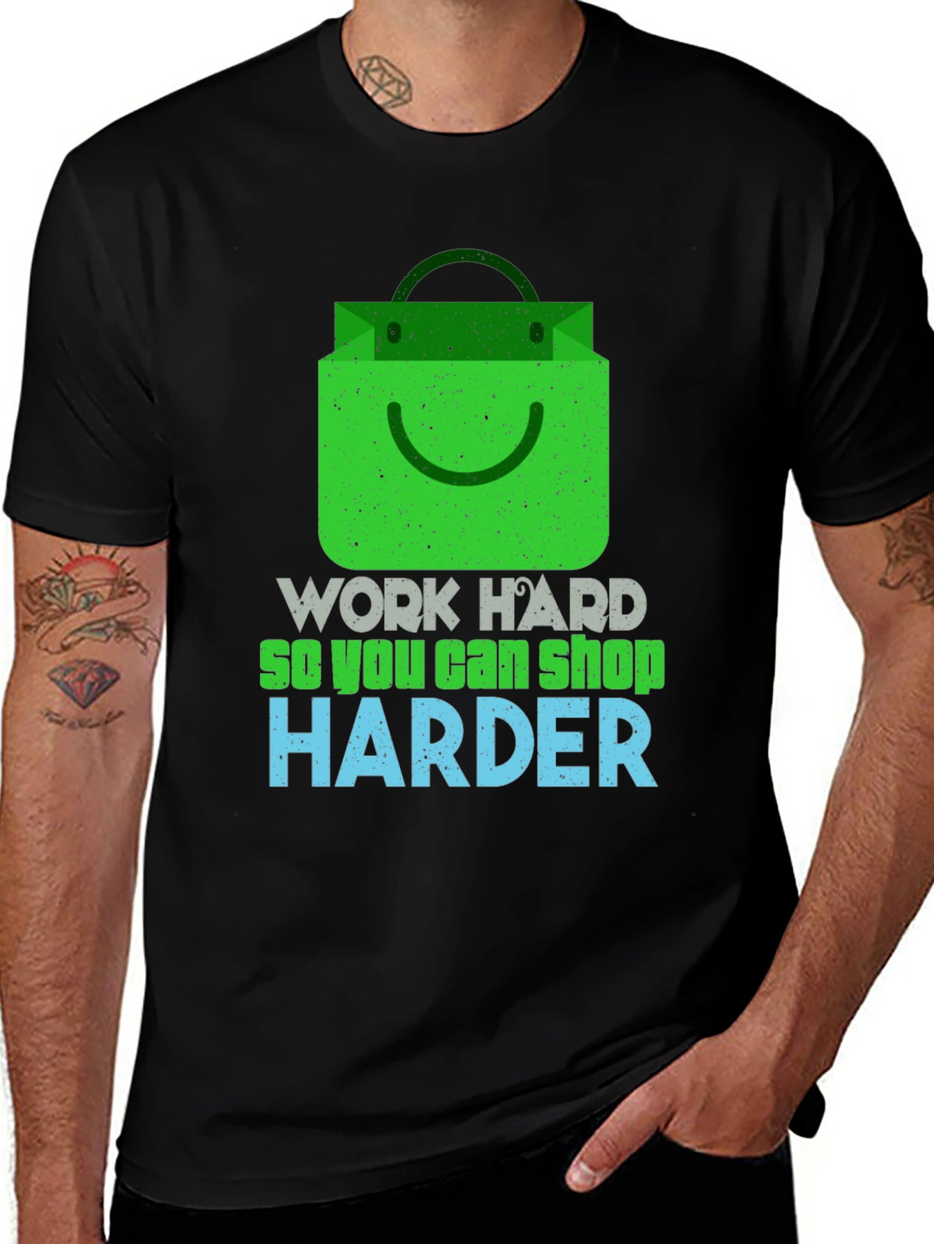 Work Hard Shop Harder Graphic T-Shirt
