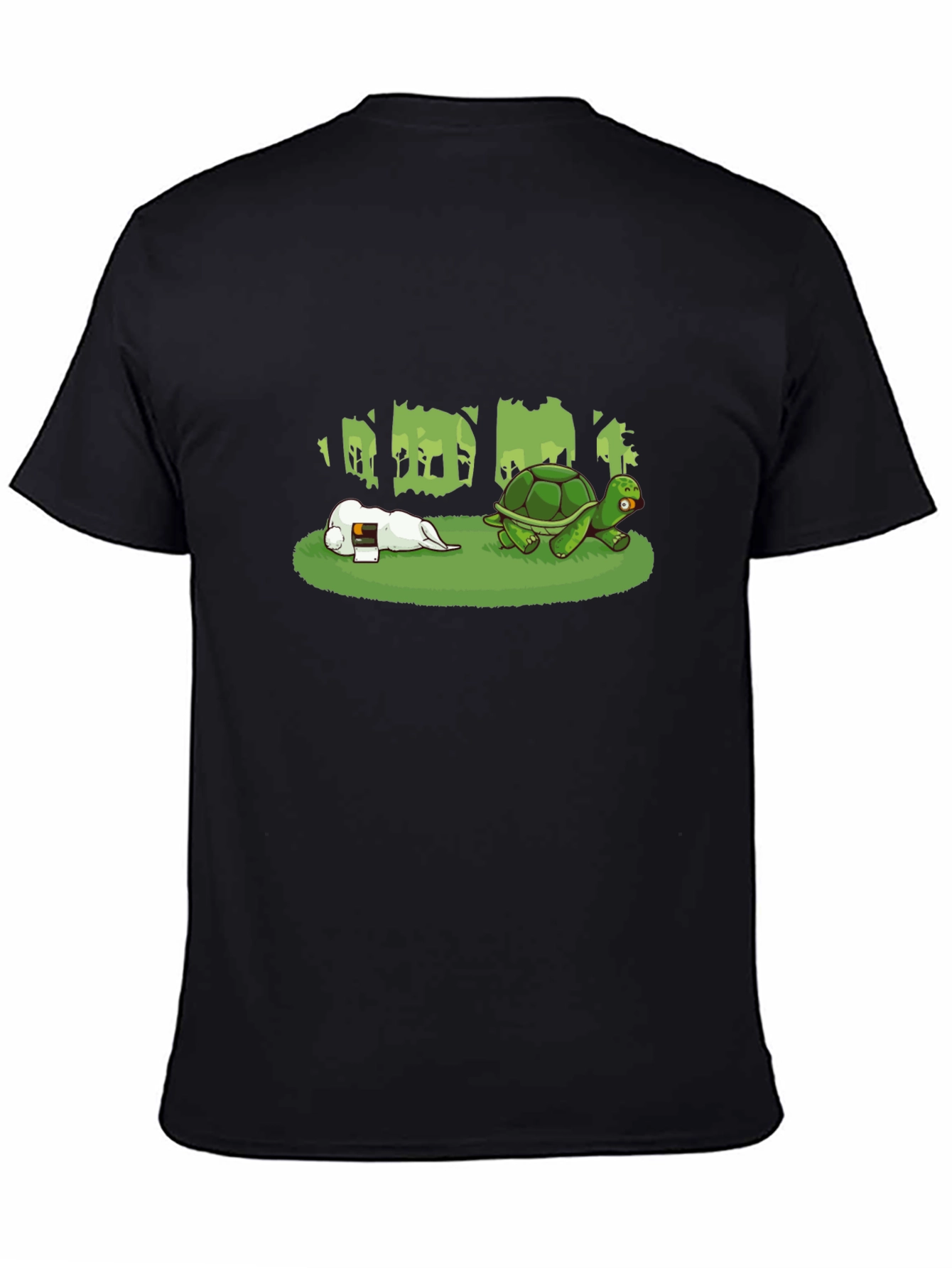 Hare & Tortoise T-Shirt - Black Cotton Blend
