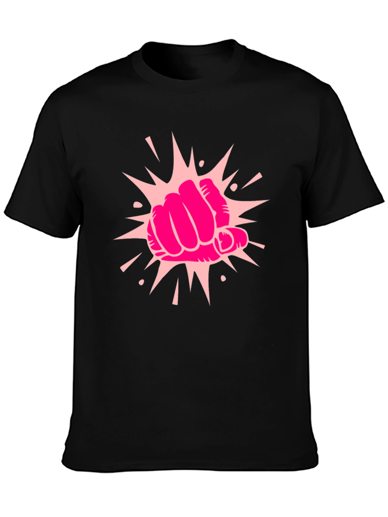 Power Punch Graphic Tee - Black Cotton T-Shirt