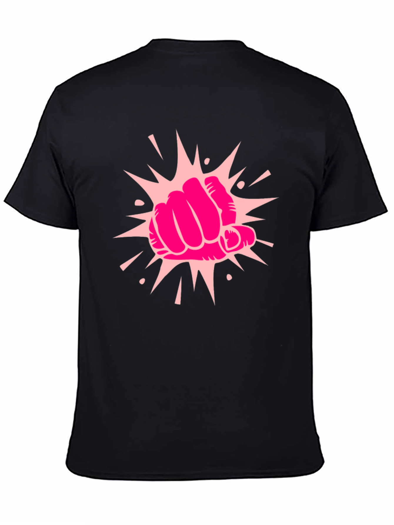 Power Punch Graphic Tee - Black Cotton T-Shirt