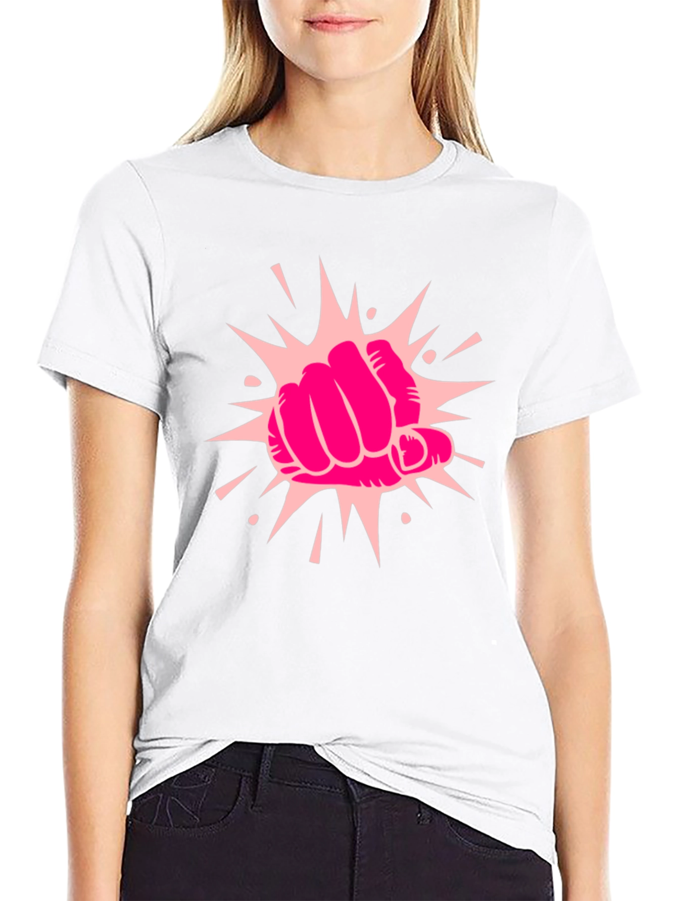 Power Punch Graphic Tee - Black Cotton T-Shirt