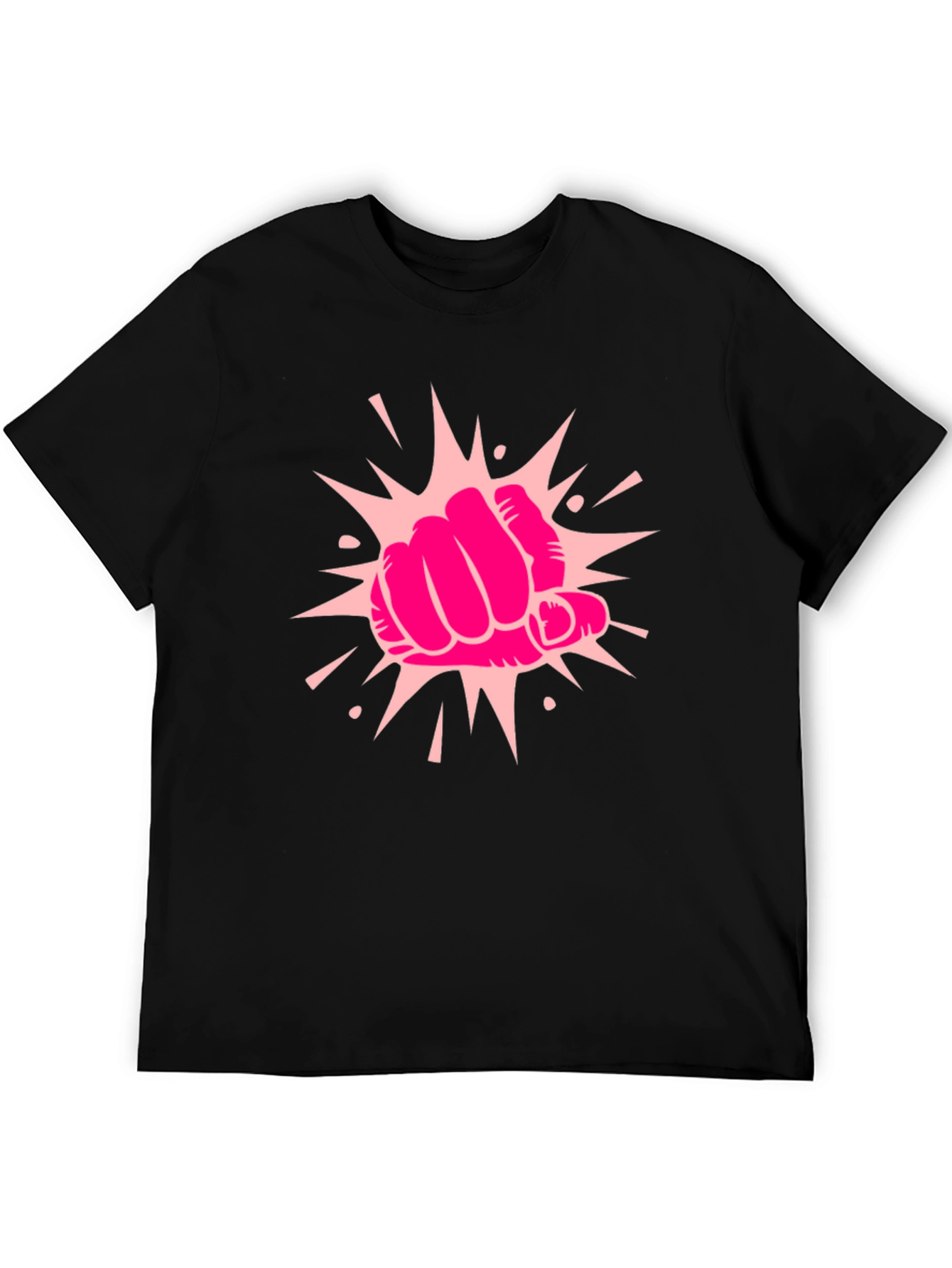 Power Punch Graphic Tee - Black Cotton T-Shirt