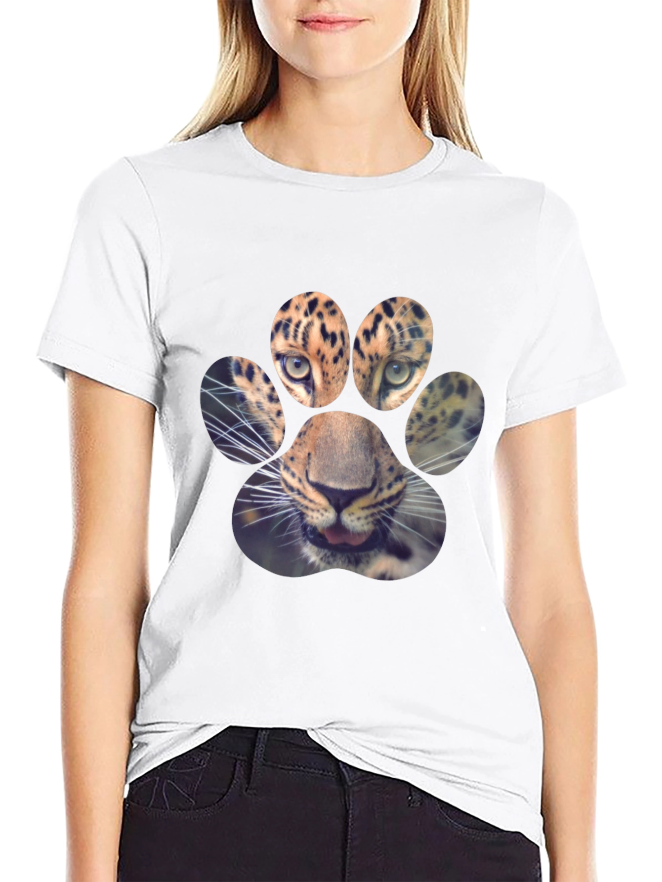Leopard Paw Print Graphic Tee