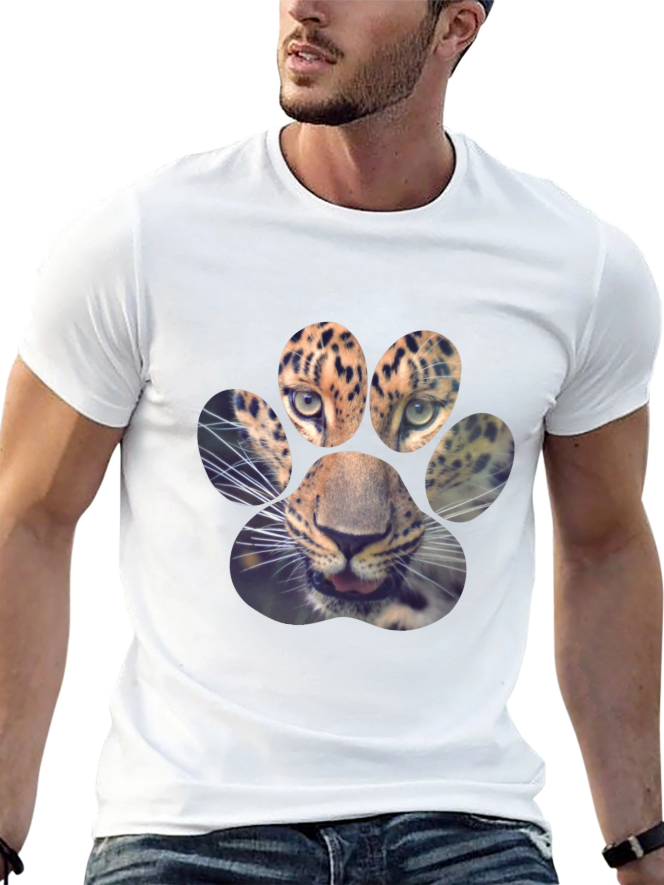 Leopard Paw Print Graphic Tee