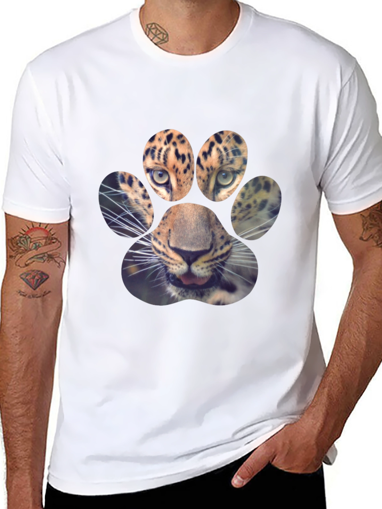 Leopard Paw Print Graphic Tee