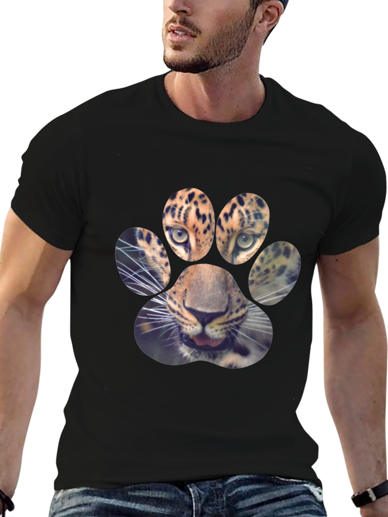 Leopard Paw Print Graphic Tee