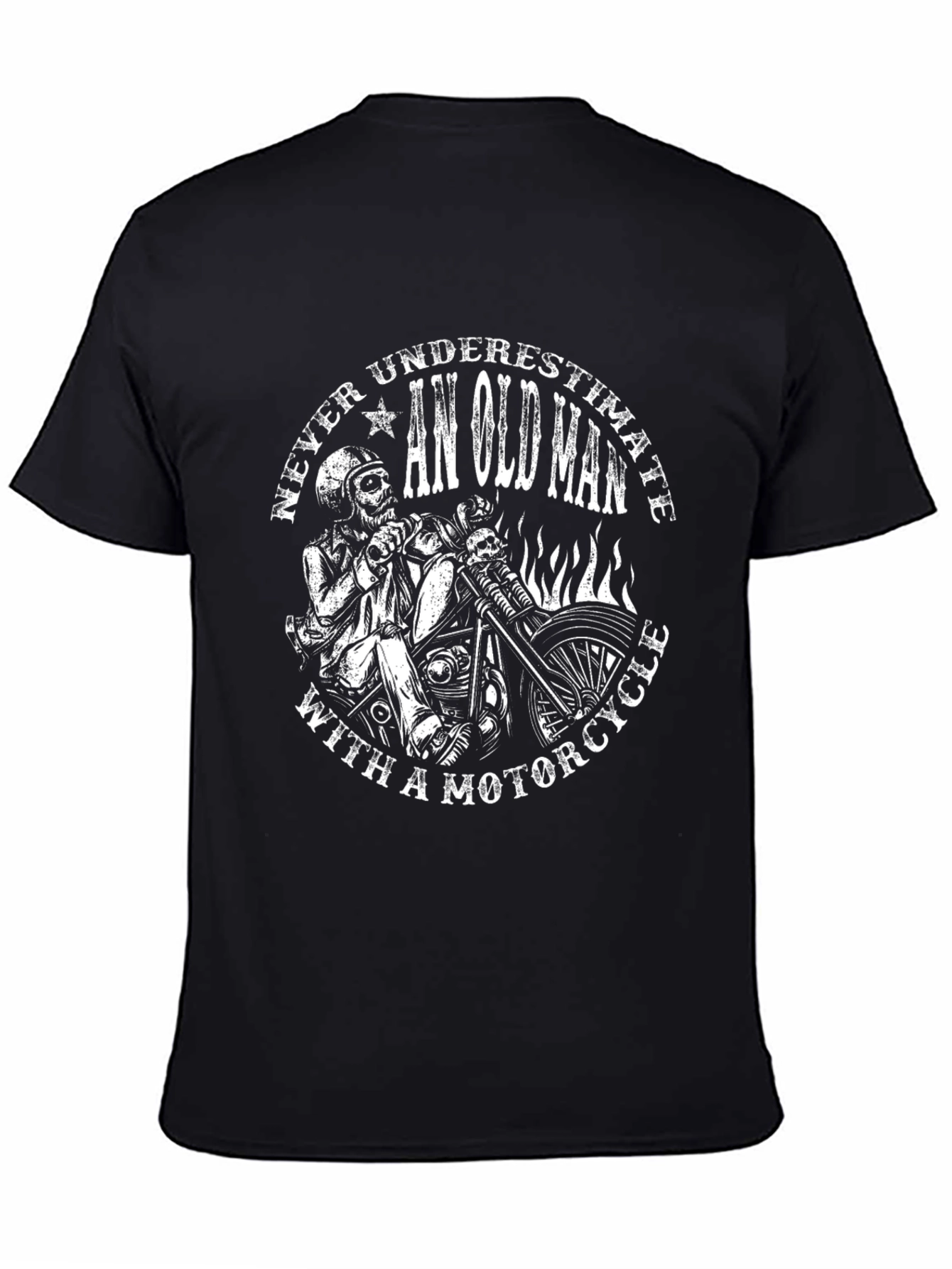 Never Underestimate Old Man With Motorcycle T-Shirt