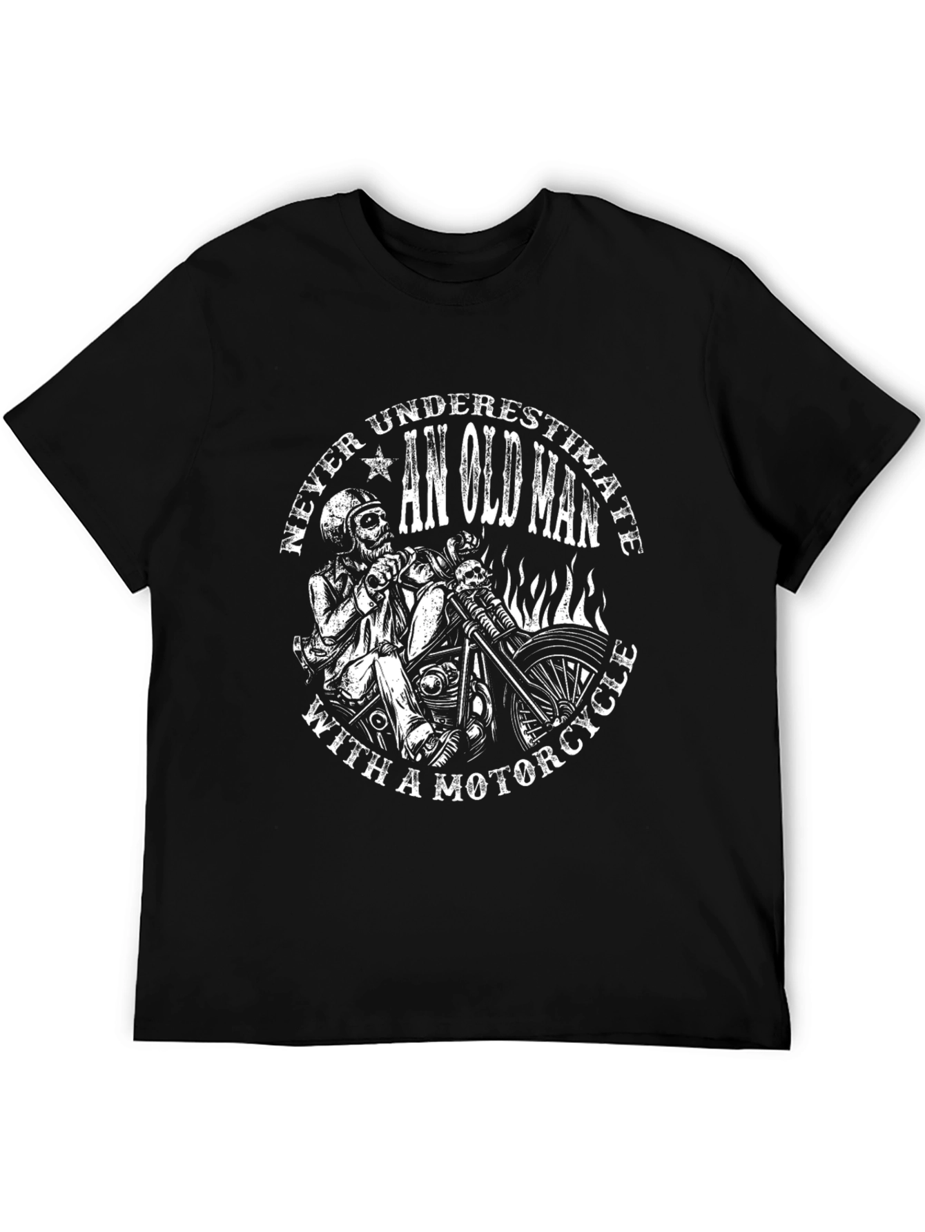Never Underestimate Old Man With Motorcycle T-Shirt