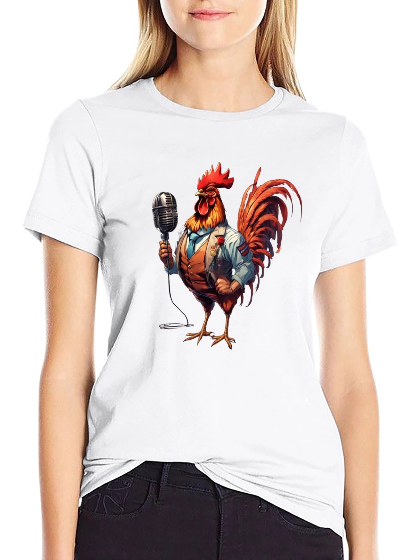Rooster Singer Graphic Tee
