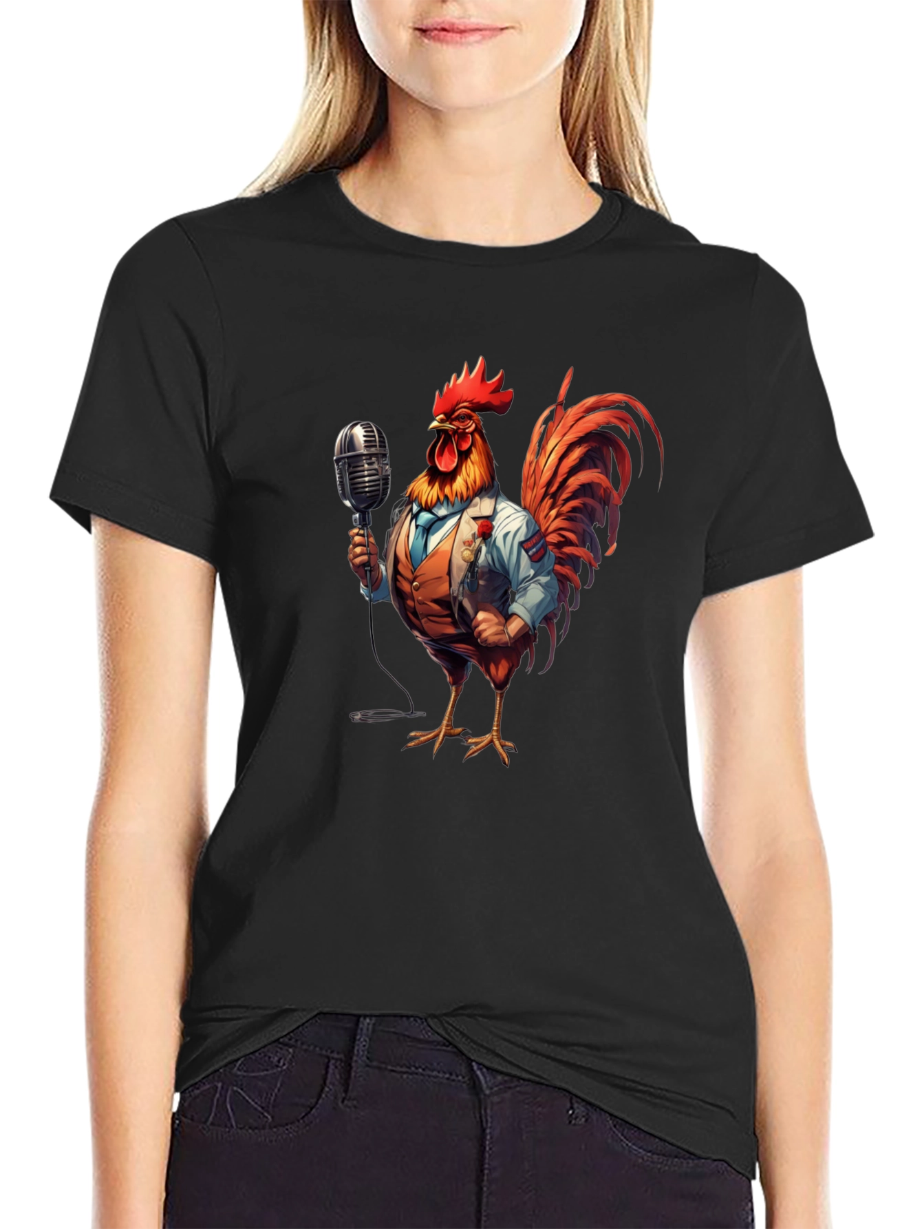 Rooster Singer Graphic Tee