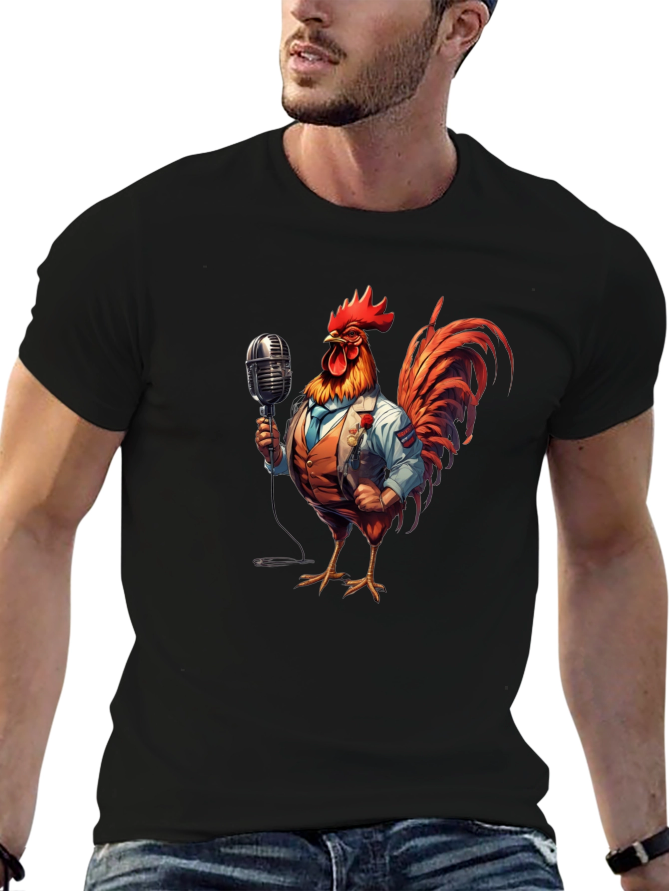 Rooster Singer Graphic Tee
