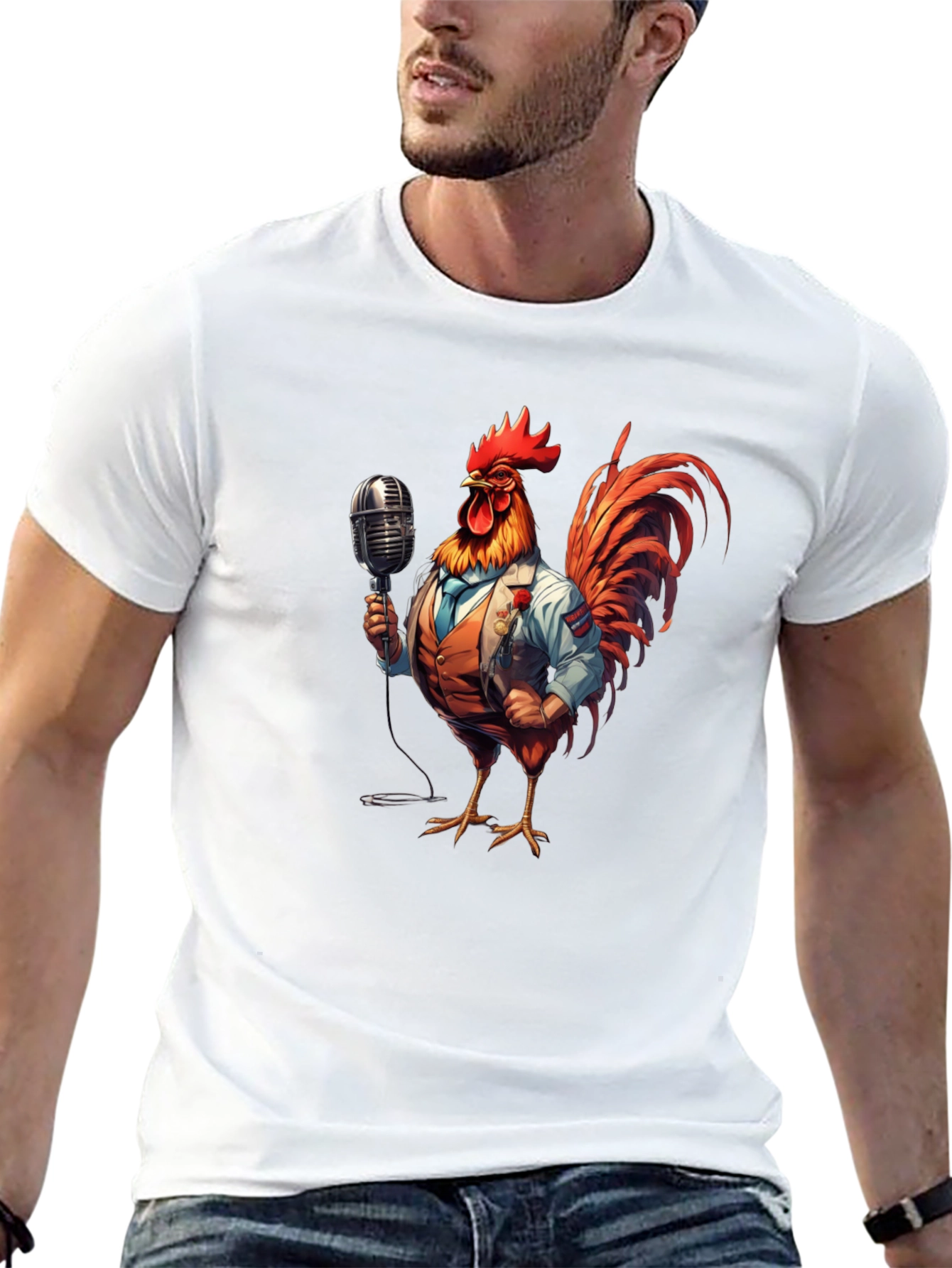 Rooster Singer Graphic Tee