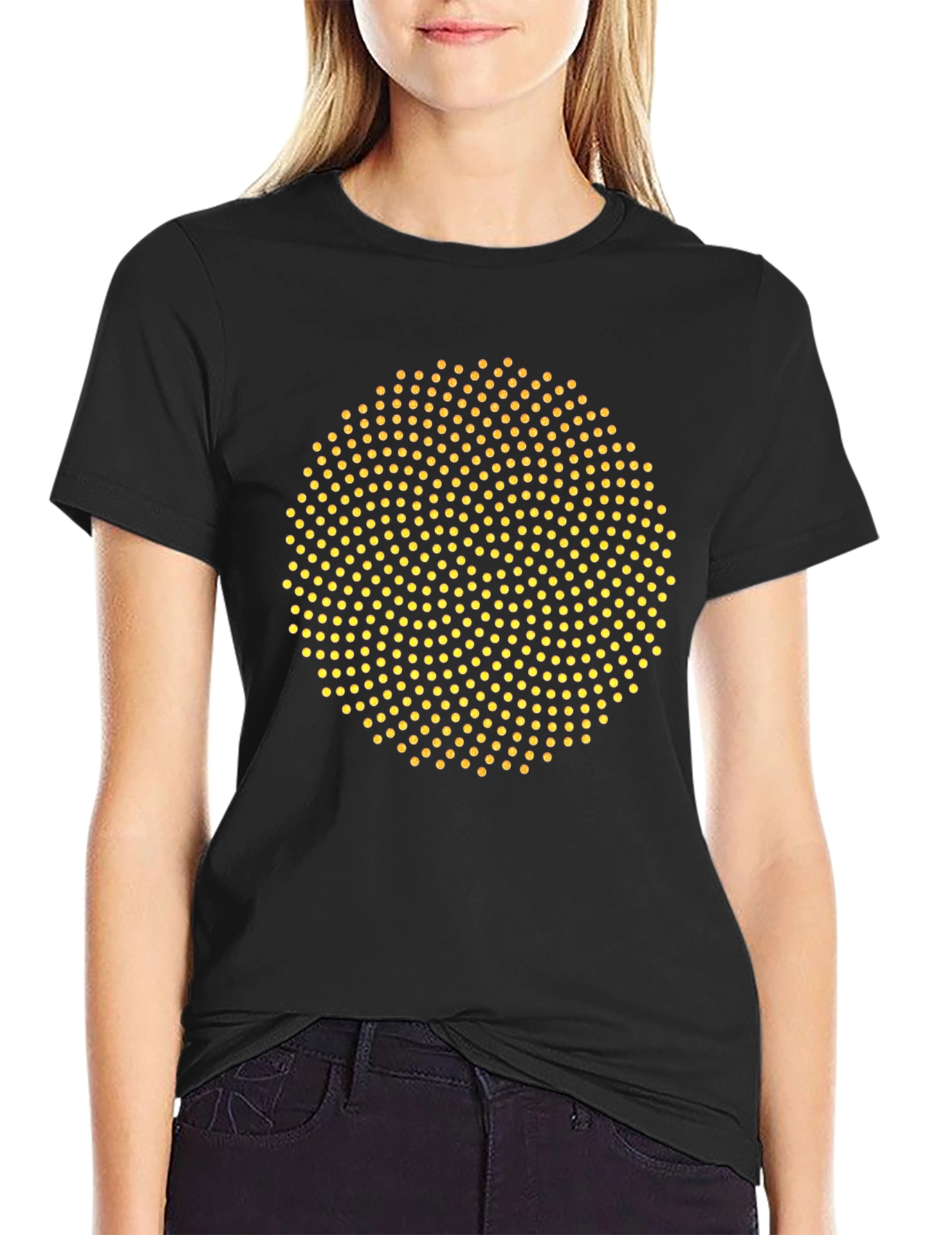 Dotted Circle Graphic T-Shirt - Modern Design