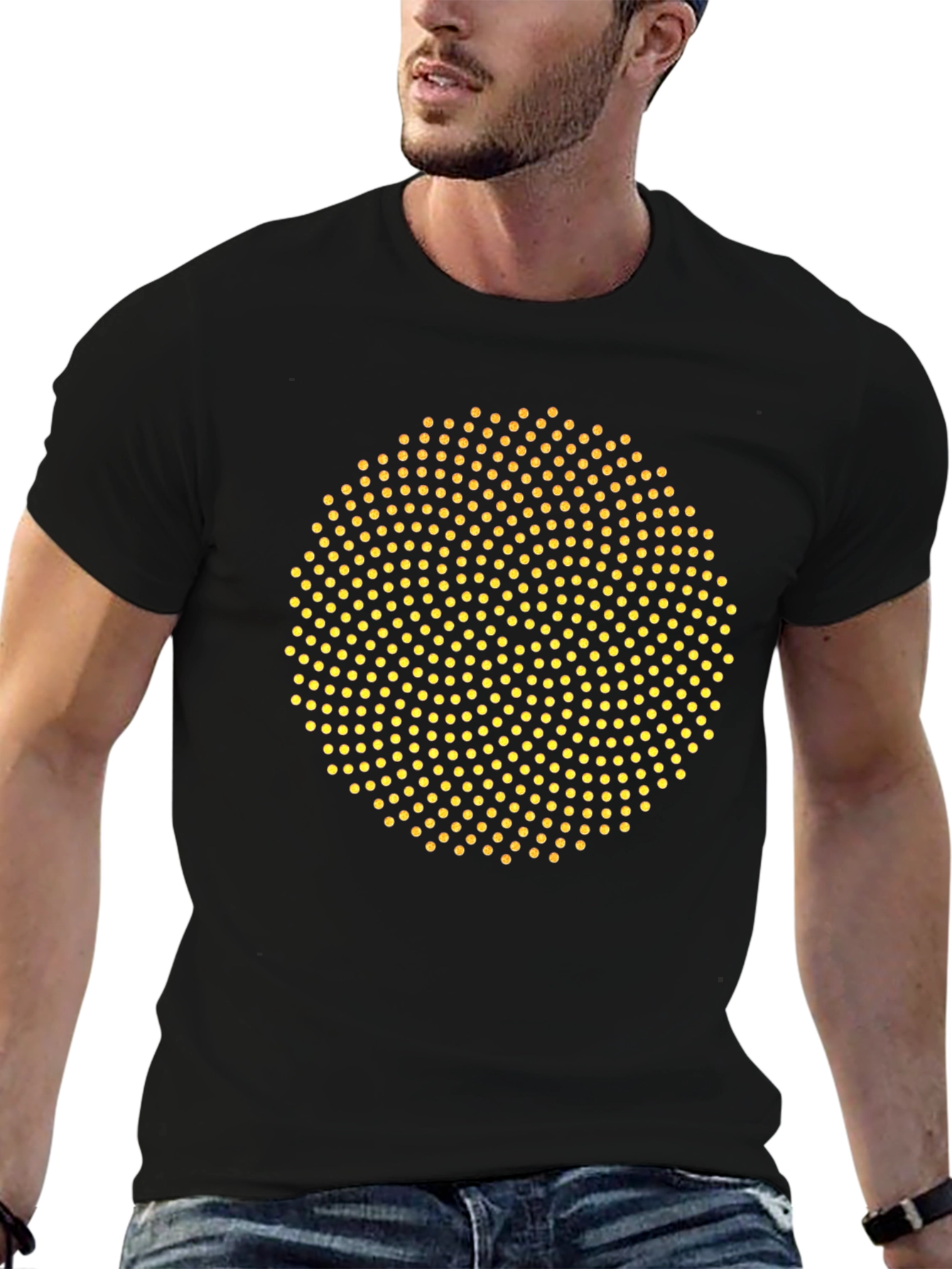 Dotted Circle Graphic T-Shirt - Modern Design