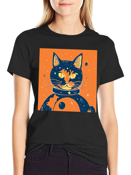 Cosmic Cat T-Shirt - Space Feline Design