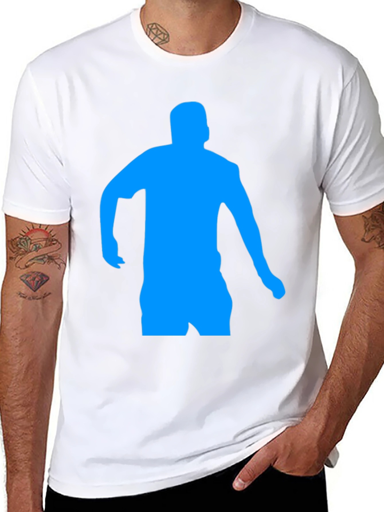 Mens Black T-Shirt with Blue Dancer Graphic