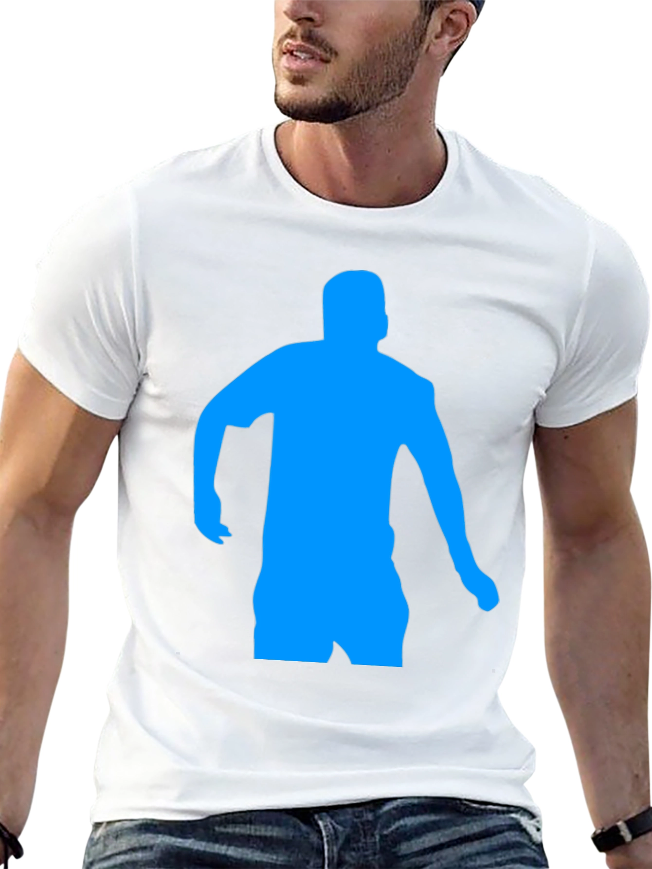 Mens Black T-Shirt with Blue Dancer Graphic