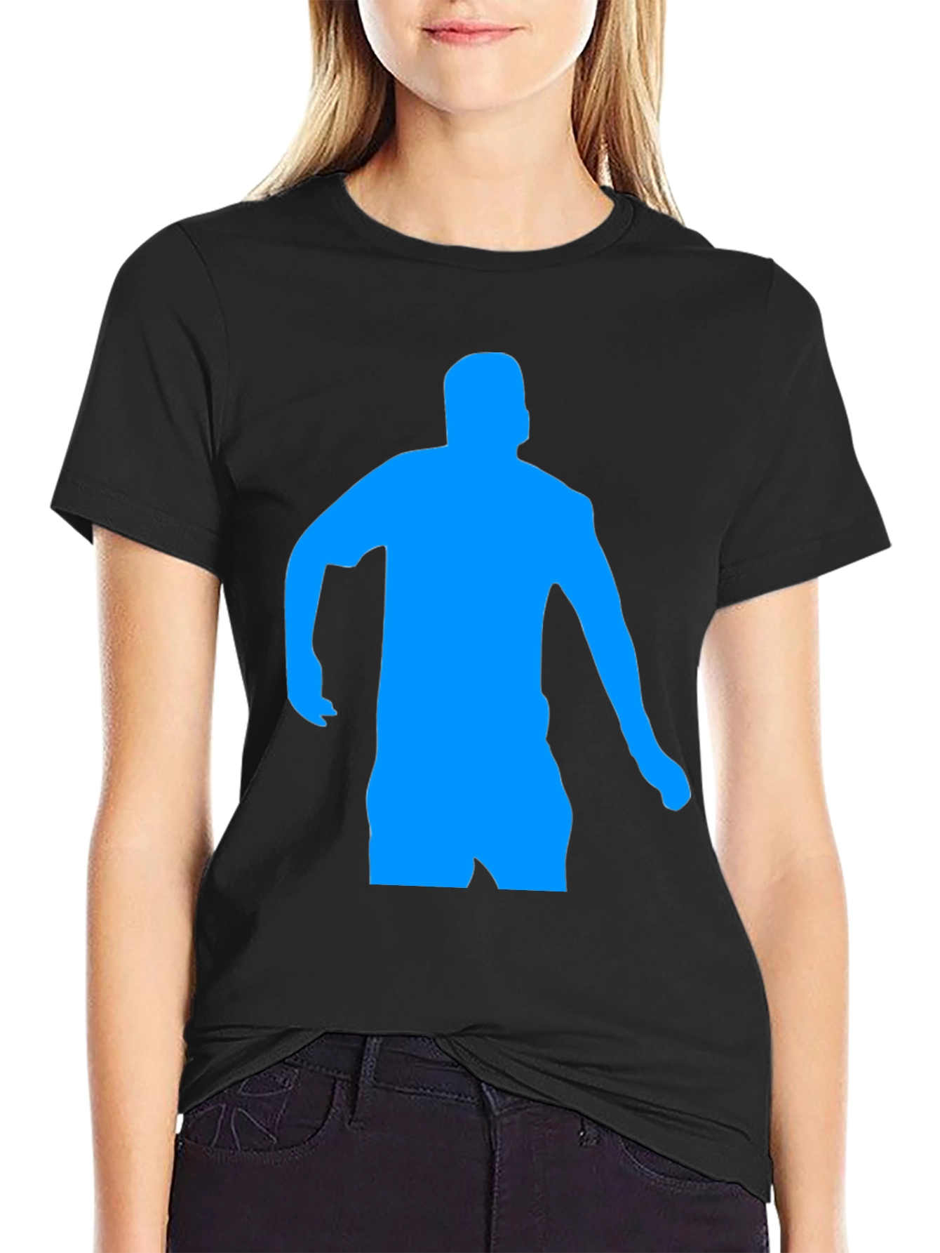 Mens Black T-Shirt with Blue Dancer Graphic