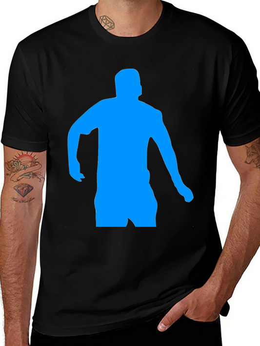 Mens Black T-Shirt with Blue Dancer Graphic