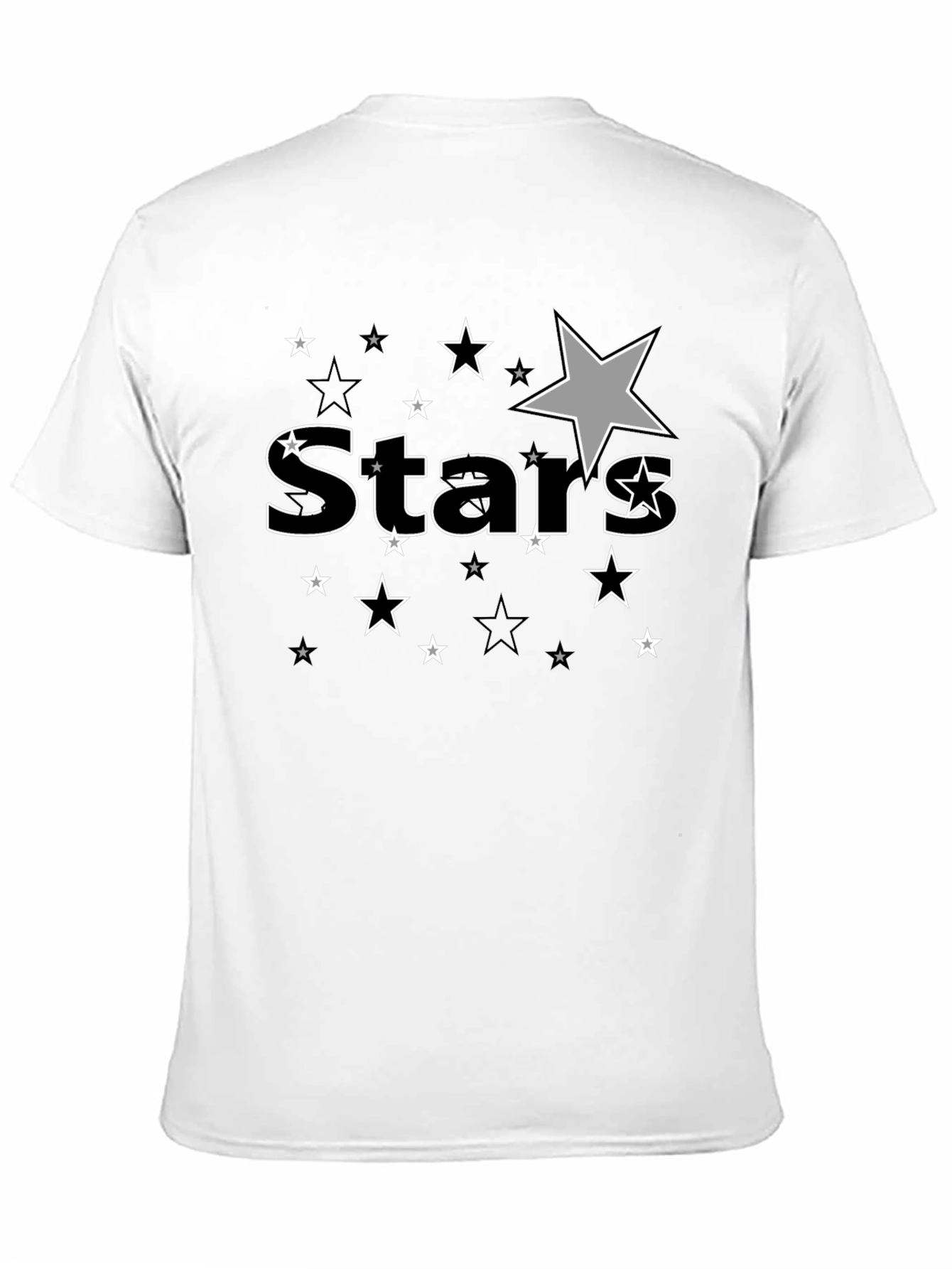 Stars Graphic Print Black T-Shirt for Men