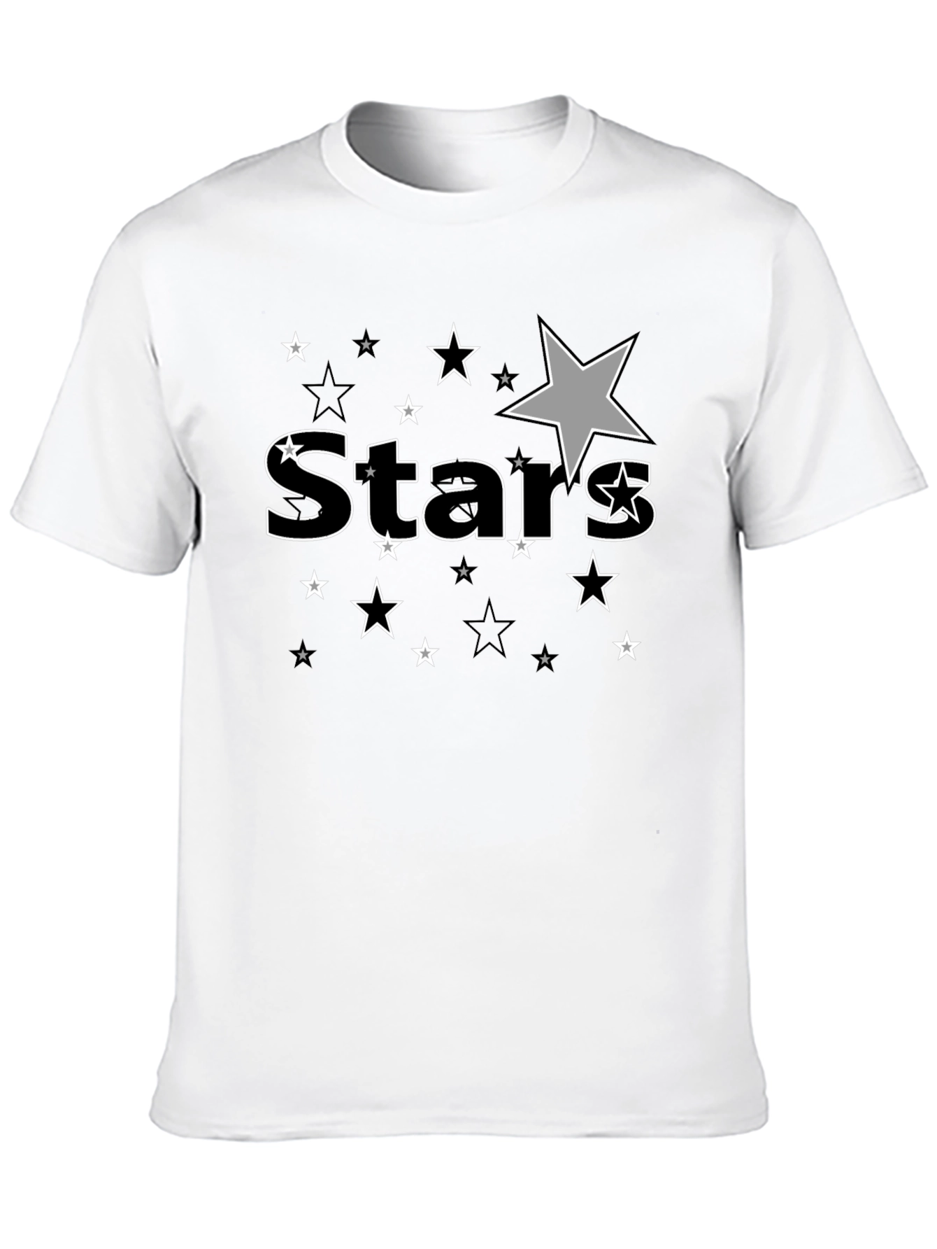 Stars Graphic Print Black T-Shirt for Men
