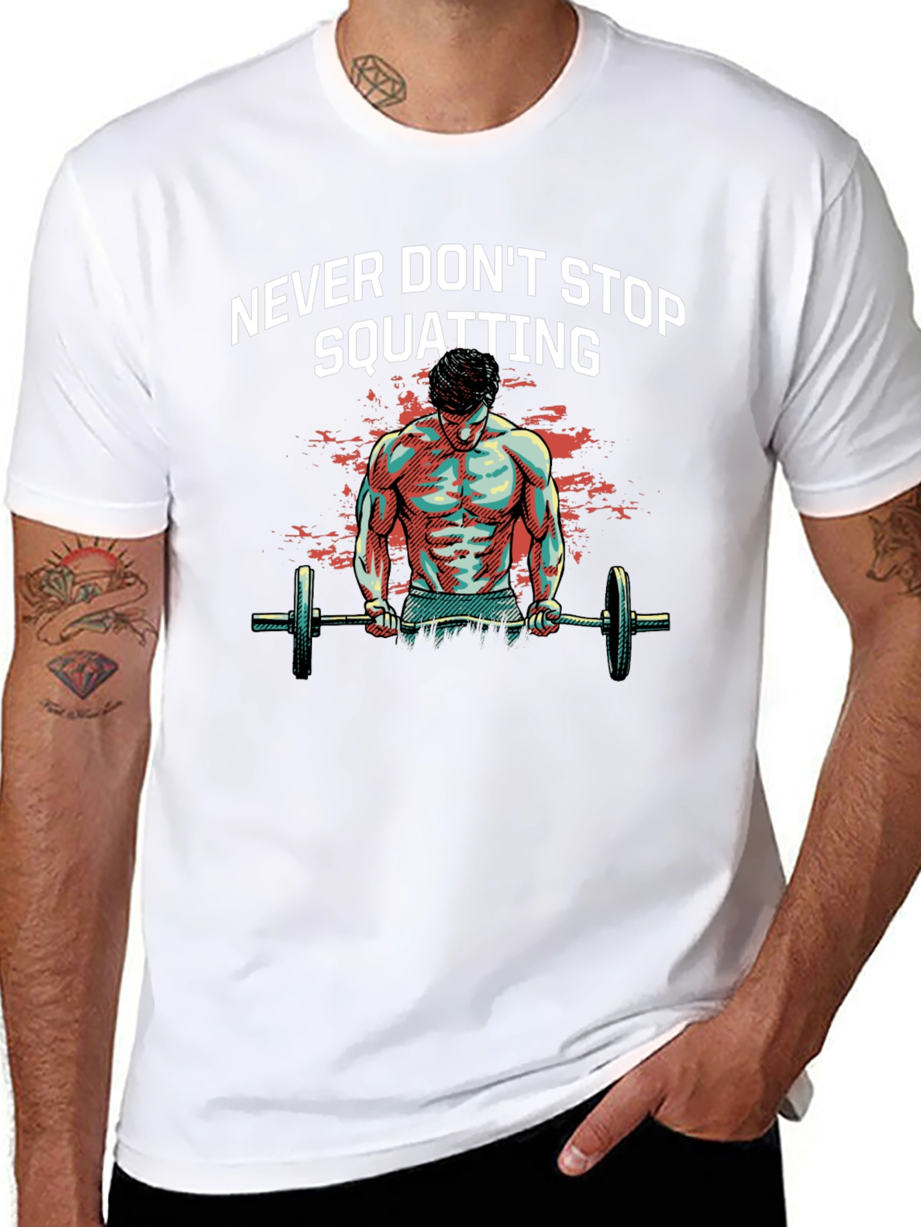 Never Dont Stop Squatting Graphic Tee