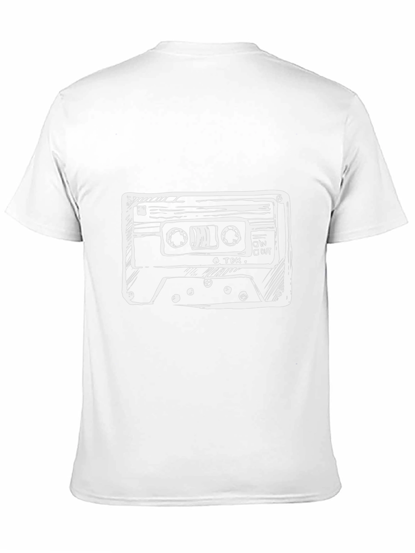 Retro Cassette Tape Graphic Tee - Black Cotton T-Shirt