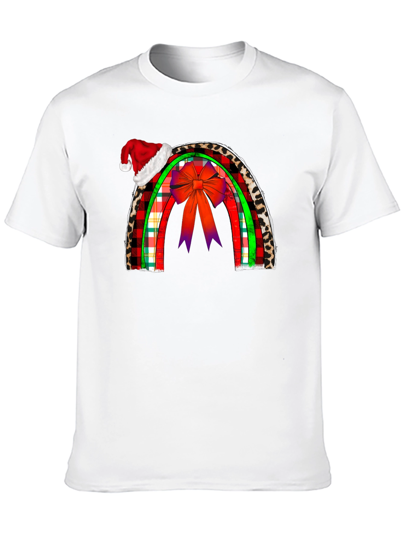 Holiday Rainbow Santa Hat Graphic Tee