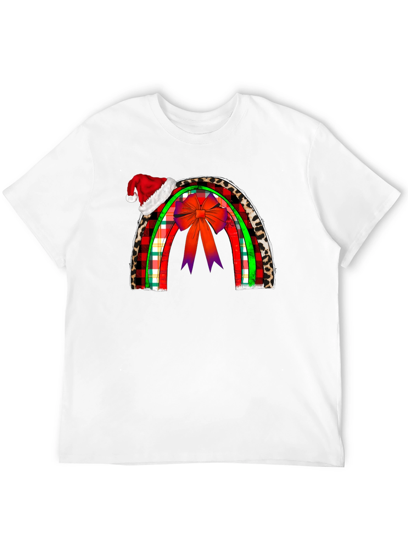 Holiday Rainbow Santa Hat Graphic Tee