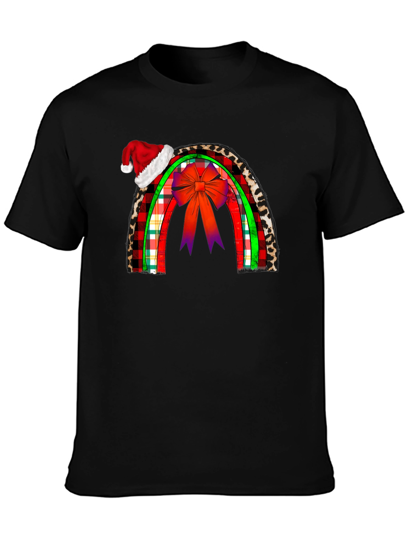 Holiday Rainbow Santa Hat Graphic Tee