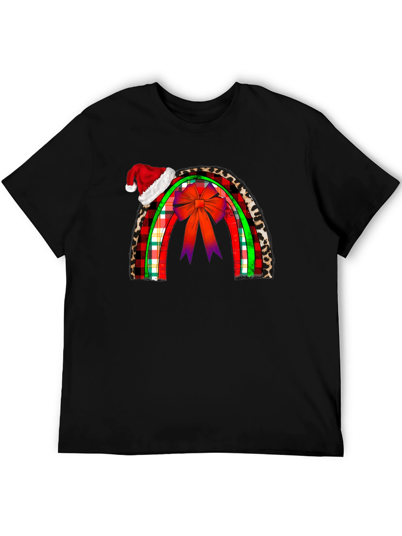 Holiday Rainbow Santa Hat Graphic Tee
