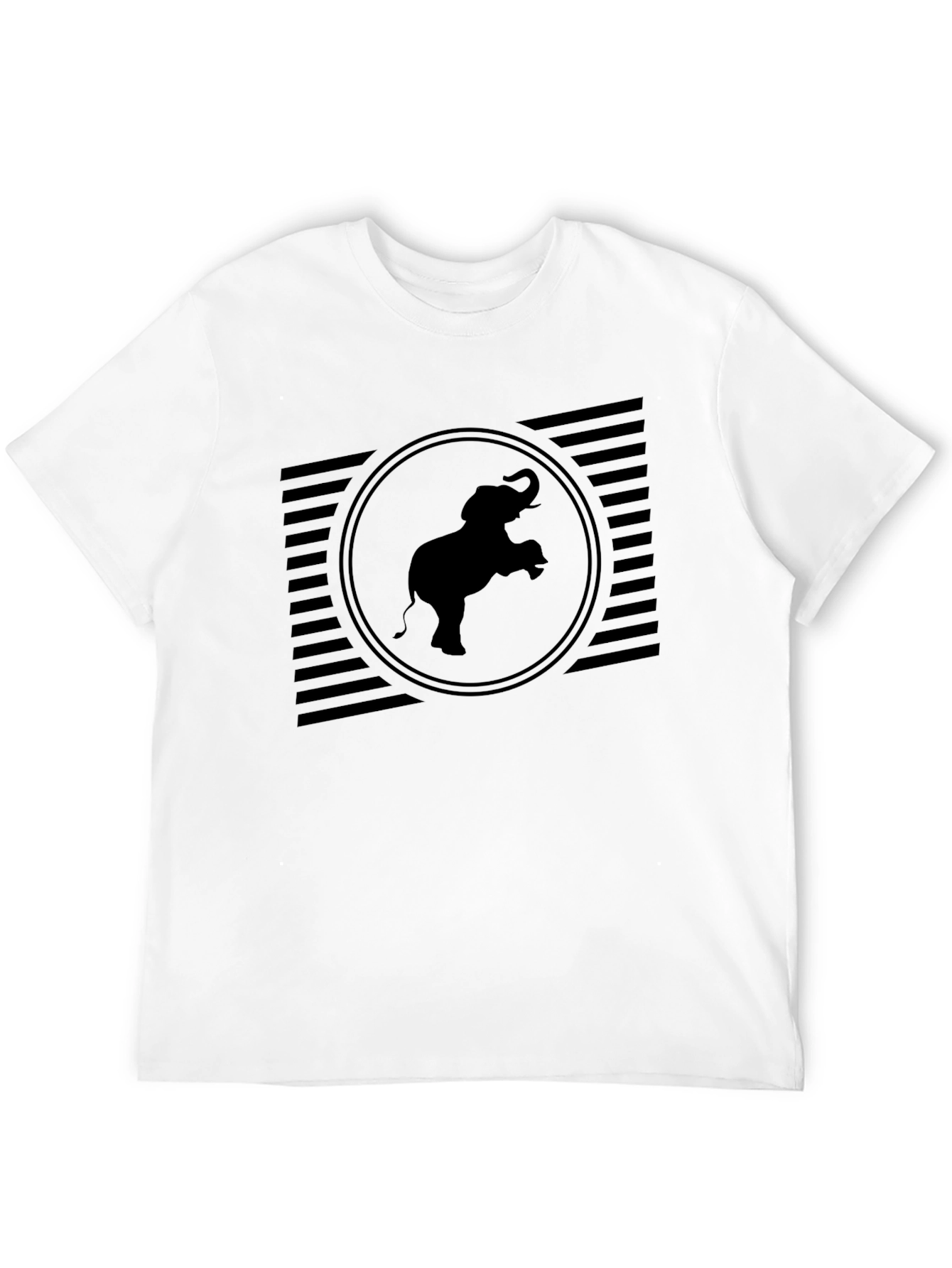 Elephant Graphic Tee - Black Crew Neck Shirt