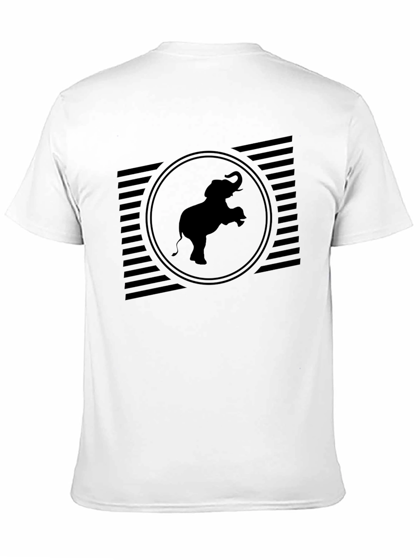 Elephant Graphic Tee - Black Crew Neck Shirt