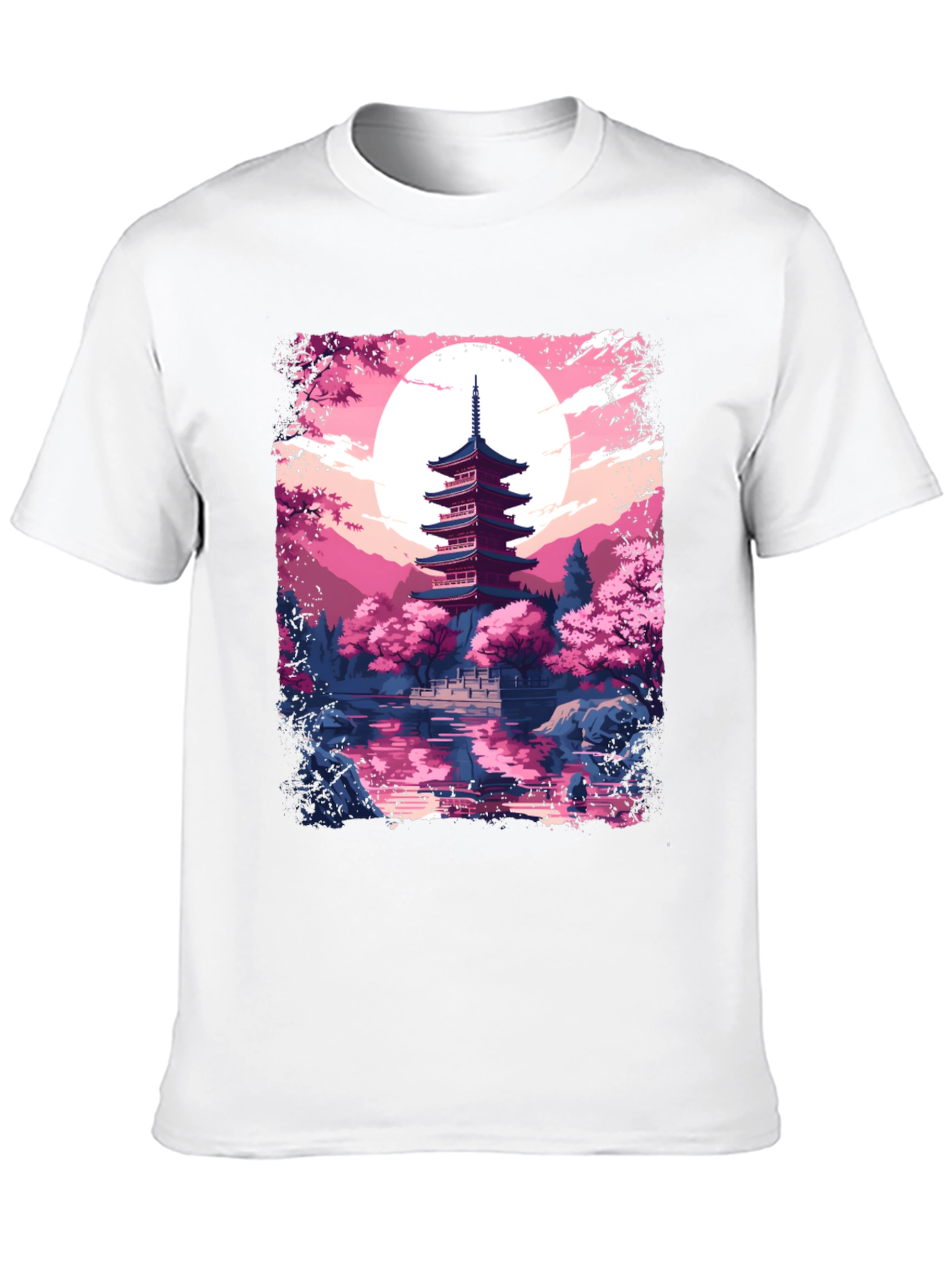Japanese Pagoda Graphic Tee - Black