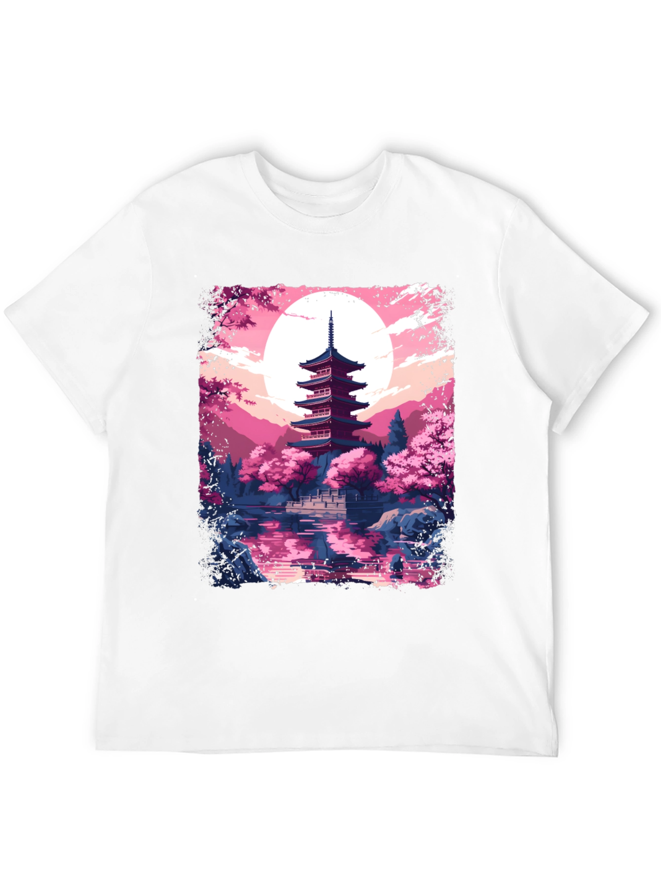 Japanese Pagoda Graphic Tee - Black