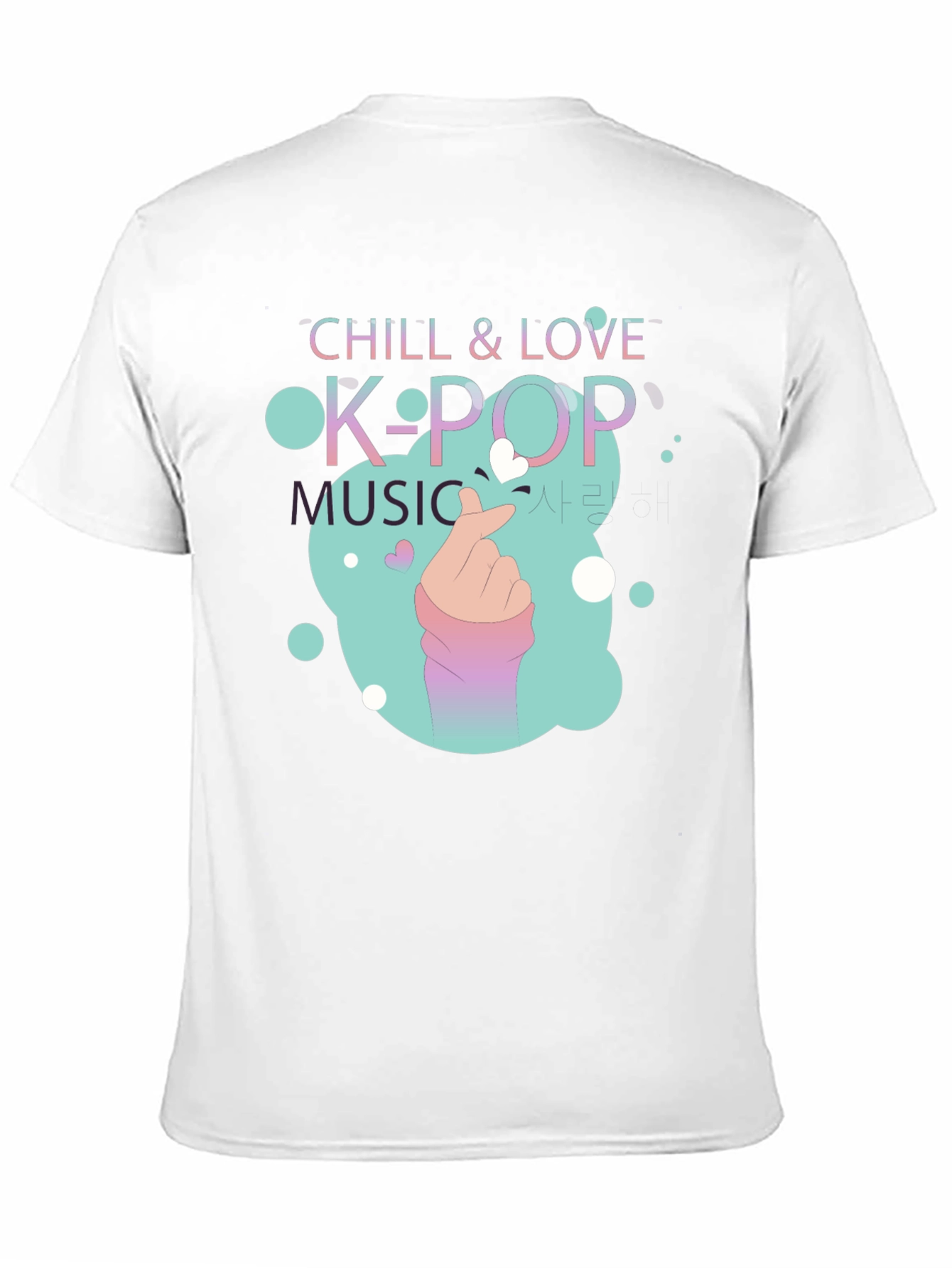 Chill & Love K-Pop Music Black T-Shirt