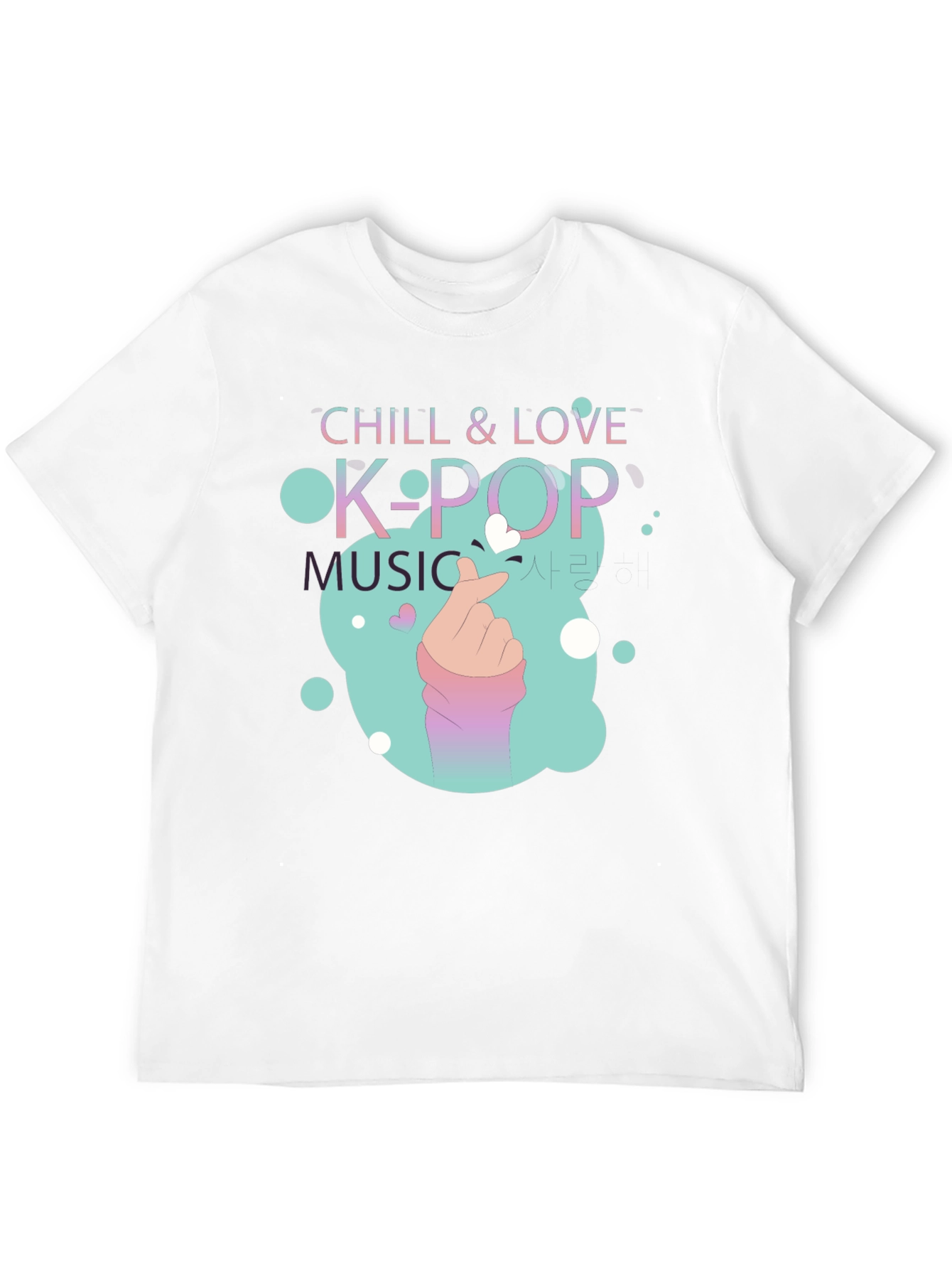 Chill & Love K-Pop Music Black T-Shirt