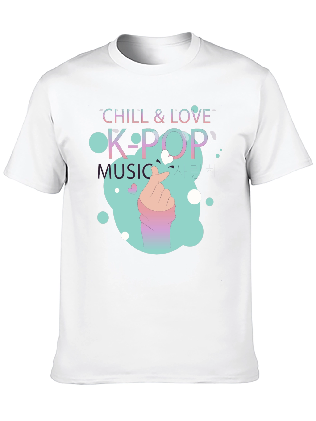 Chill & Love K-Pop Music Black T-Shirt