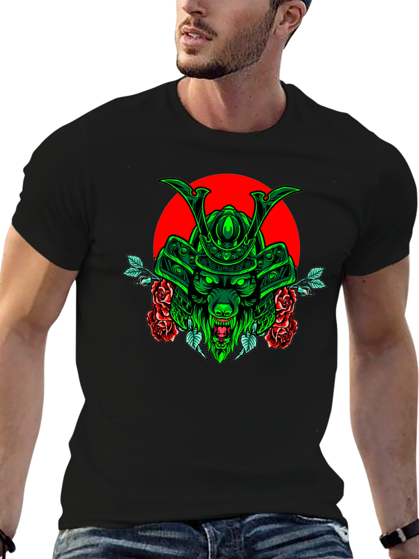 Samurai Wolf T-Shirt - Unique Graphic Tee