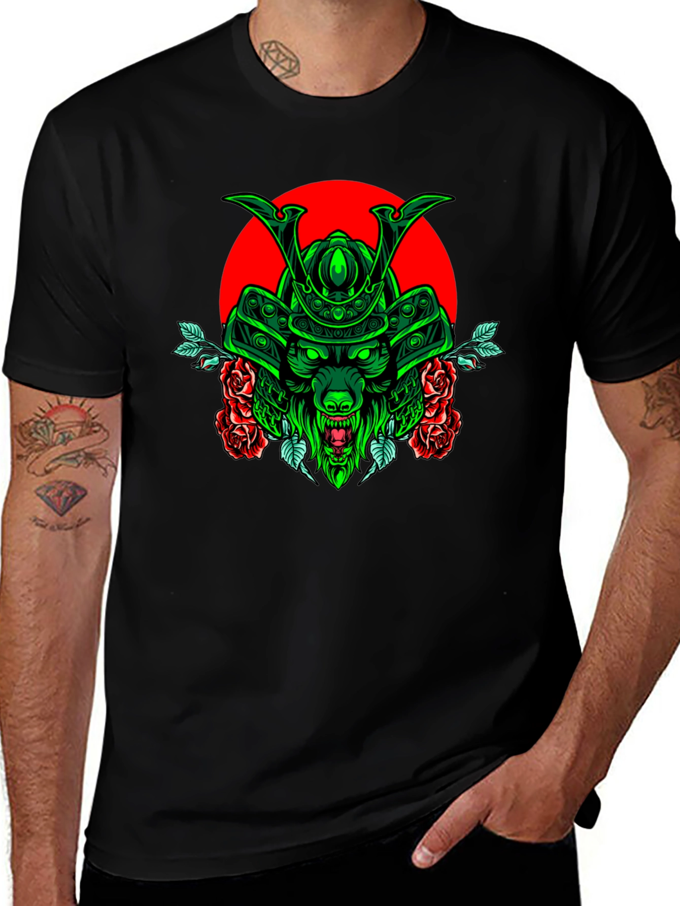 Samurai Wolf T-Shirt - Unique Graphic Tee