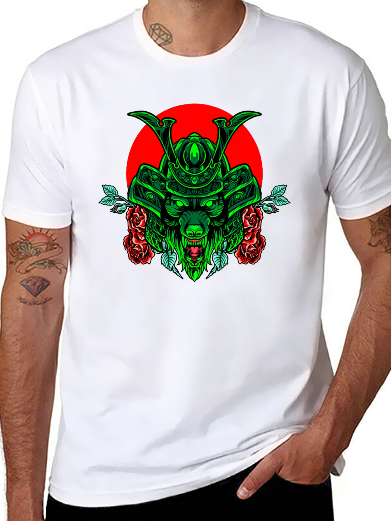 Samurai Wolf T-Shirt - Unique Graphic Tee