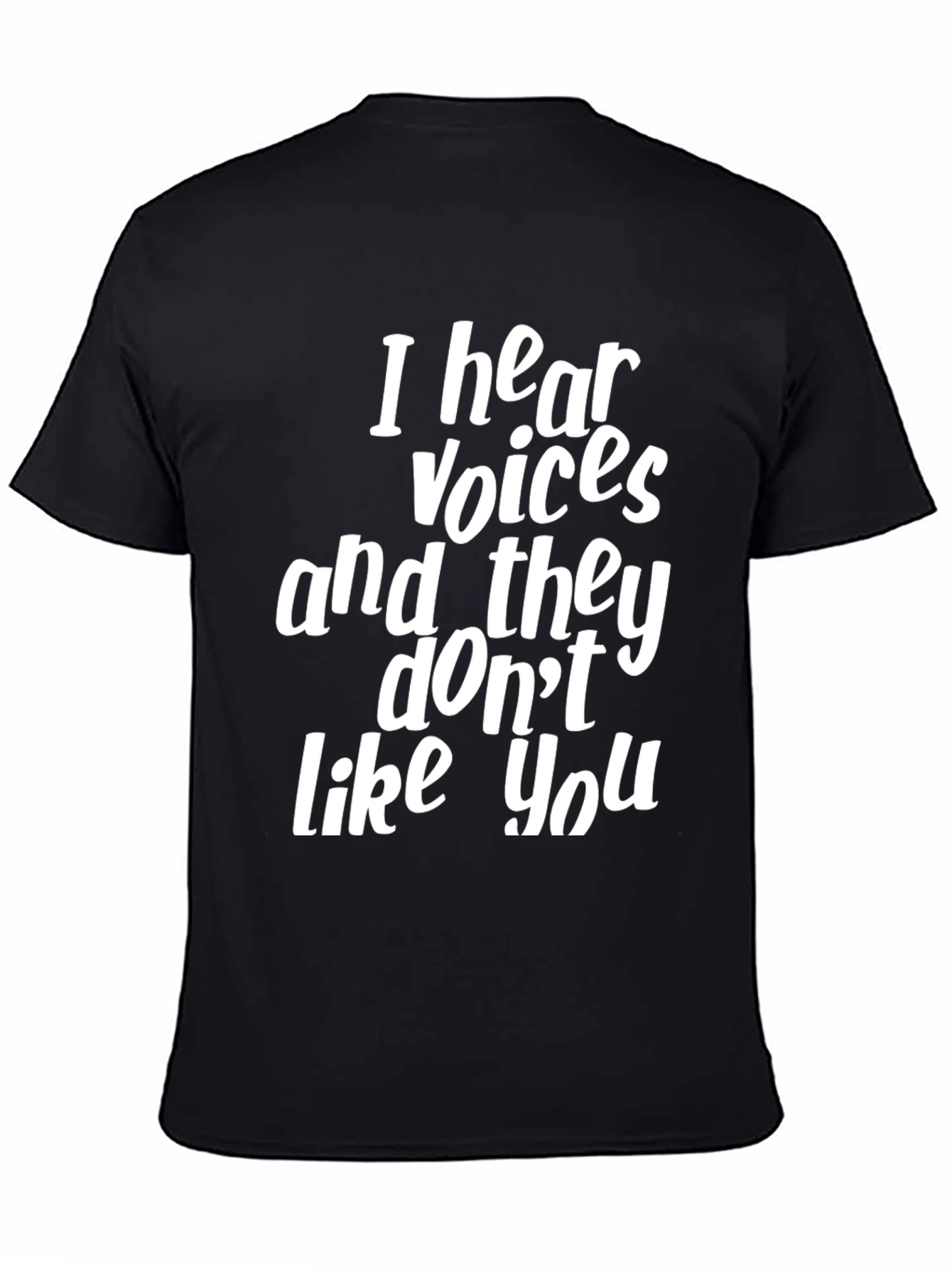 Funny I Hear Voices Graphic Tee - Black