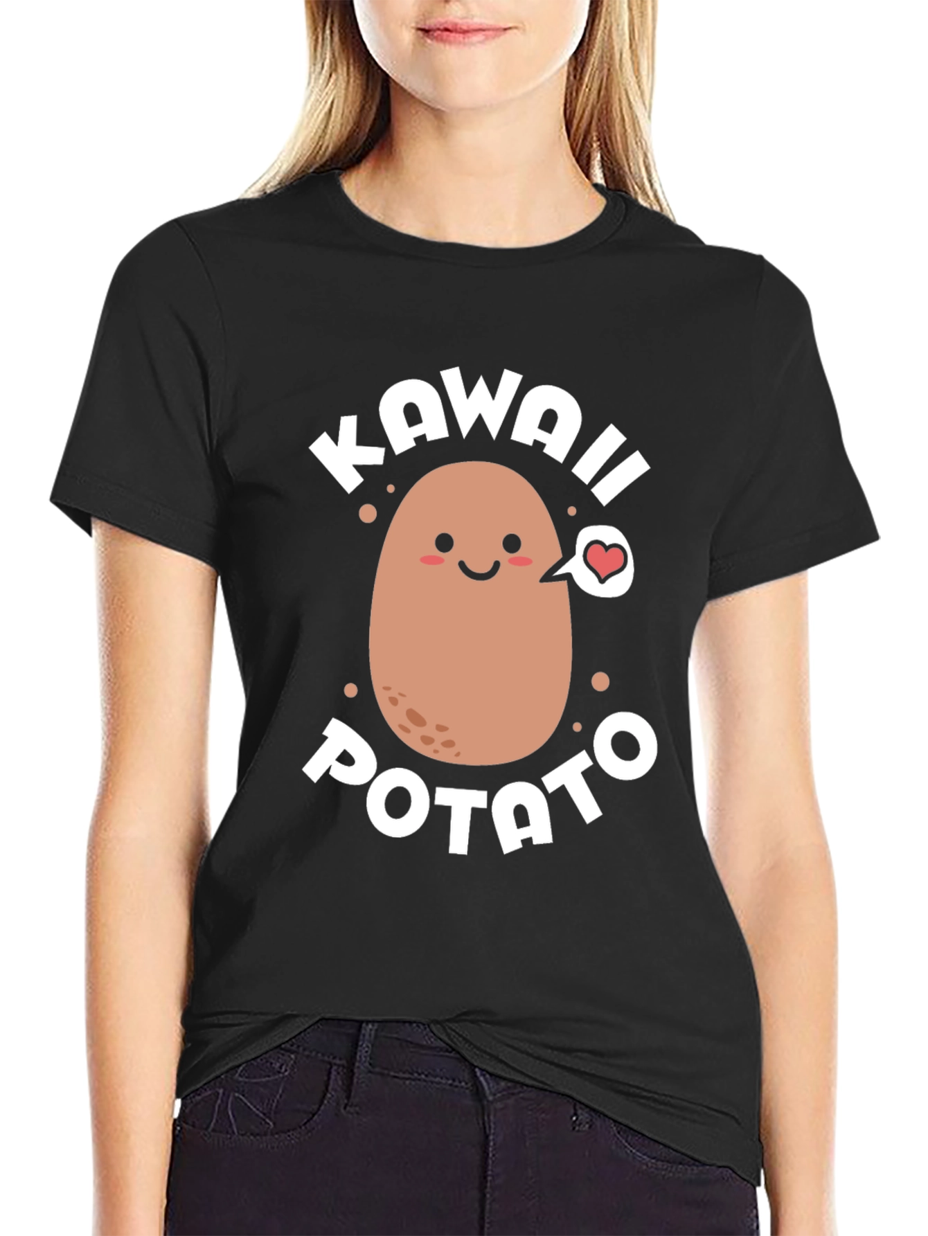 Kawaii Potato Graphic T-Shirt - Cute & Comfortable