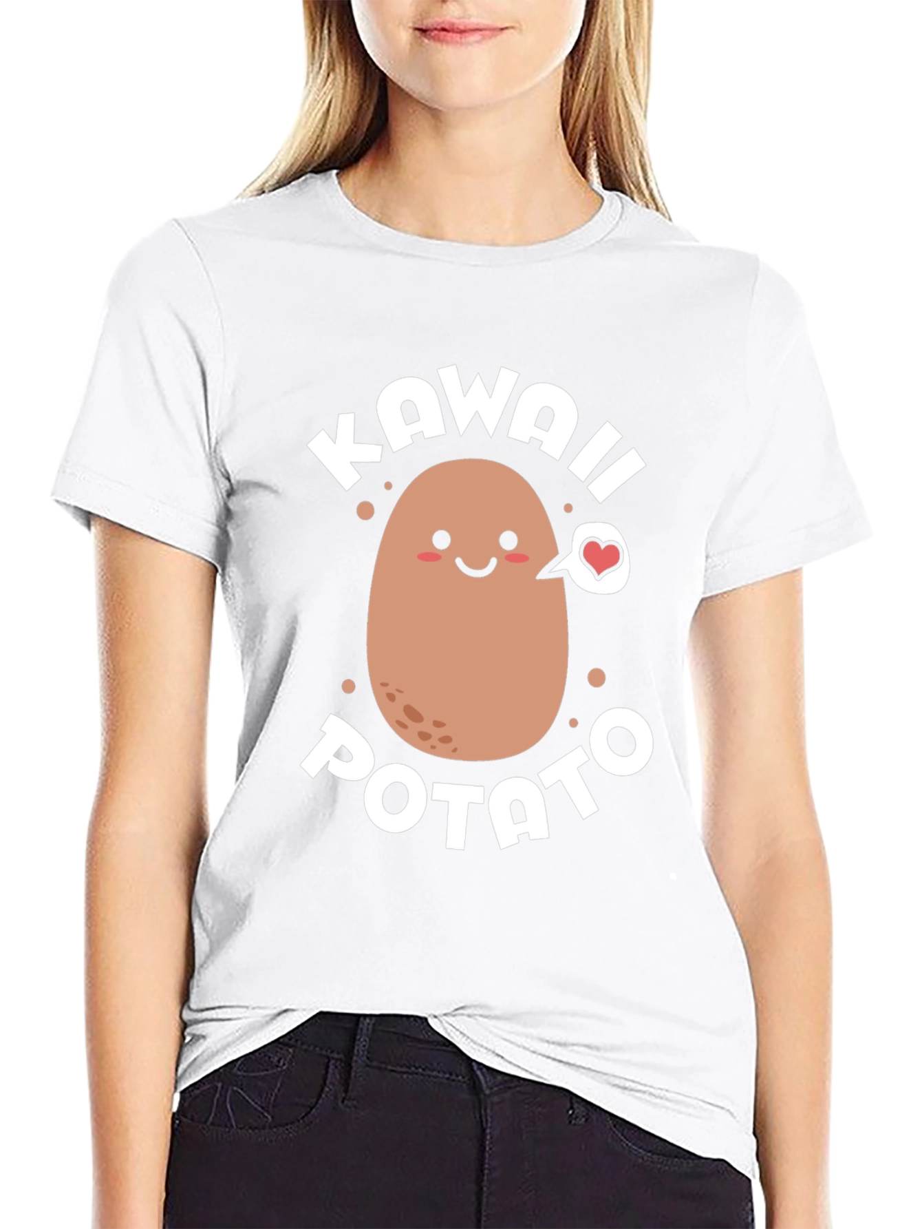 Kawaii Potato Graphic T-Shirt - Cute & Comfortable