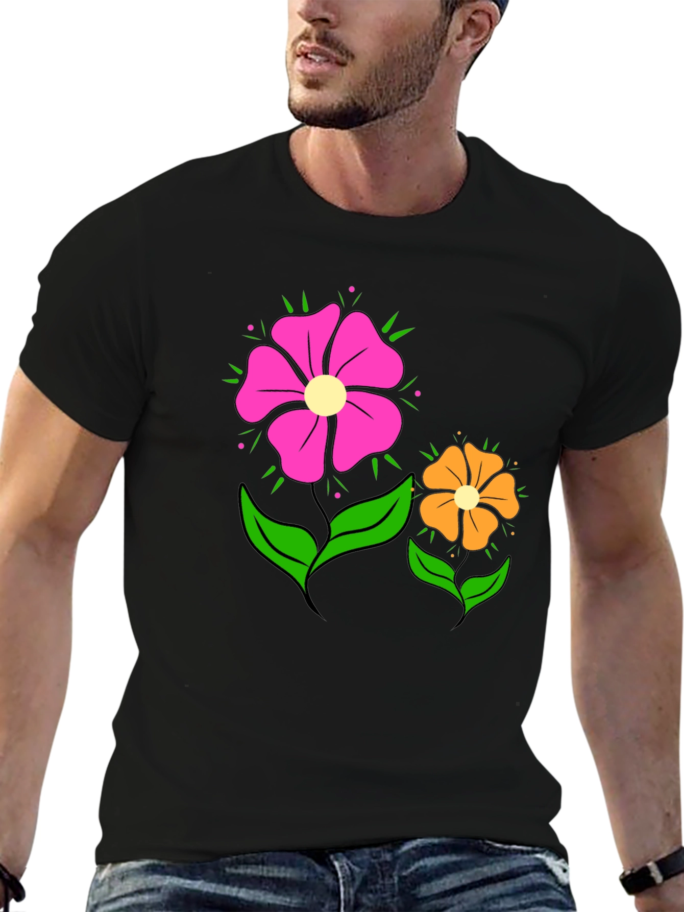 Floral Graphic T-Shirt - Funky Flower Power Tee