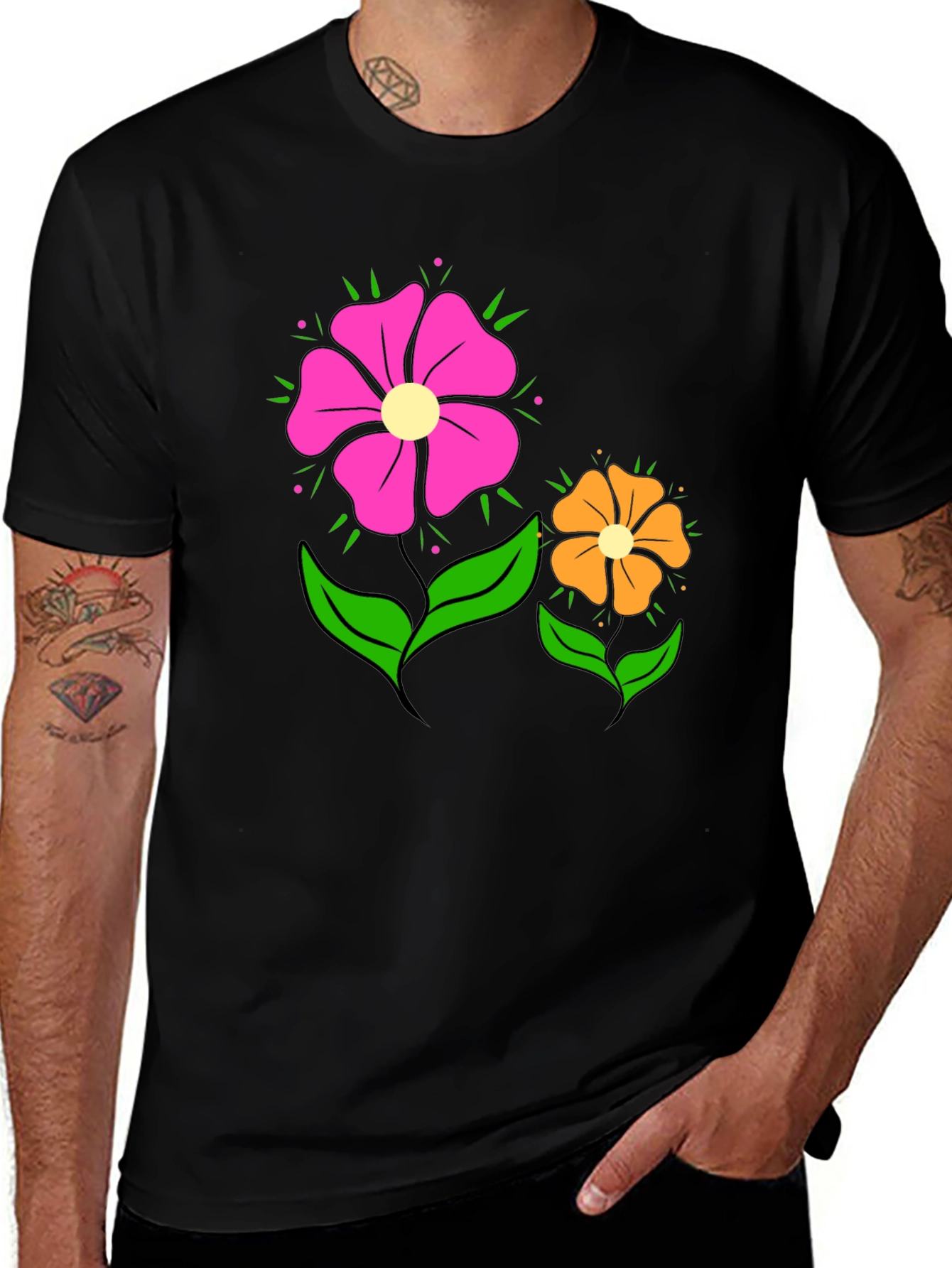 Floral Graphic T-Shirt - Funky Flower Power Tee