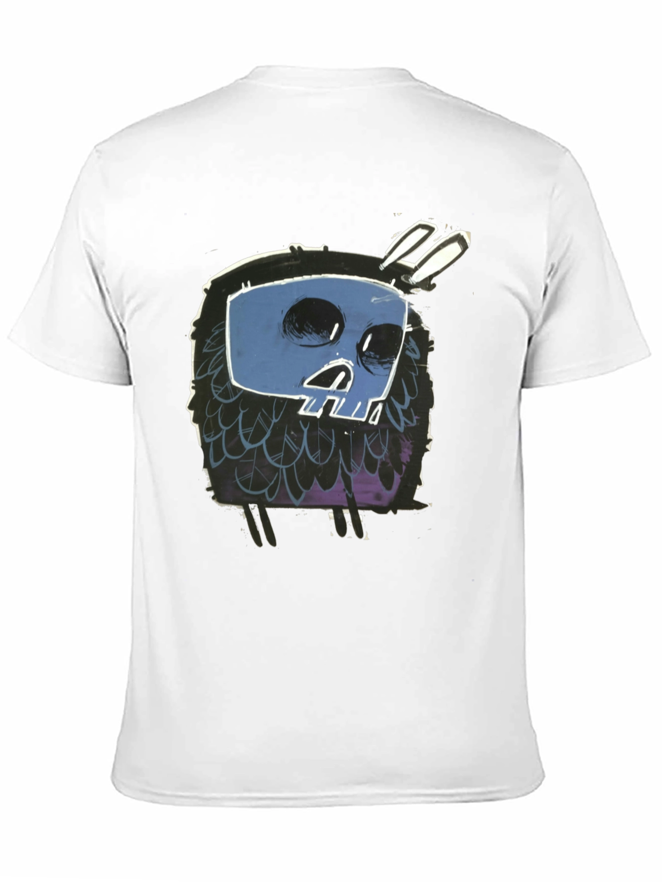 Skull Bunny Graphic Black T-Shirt