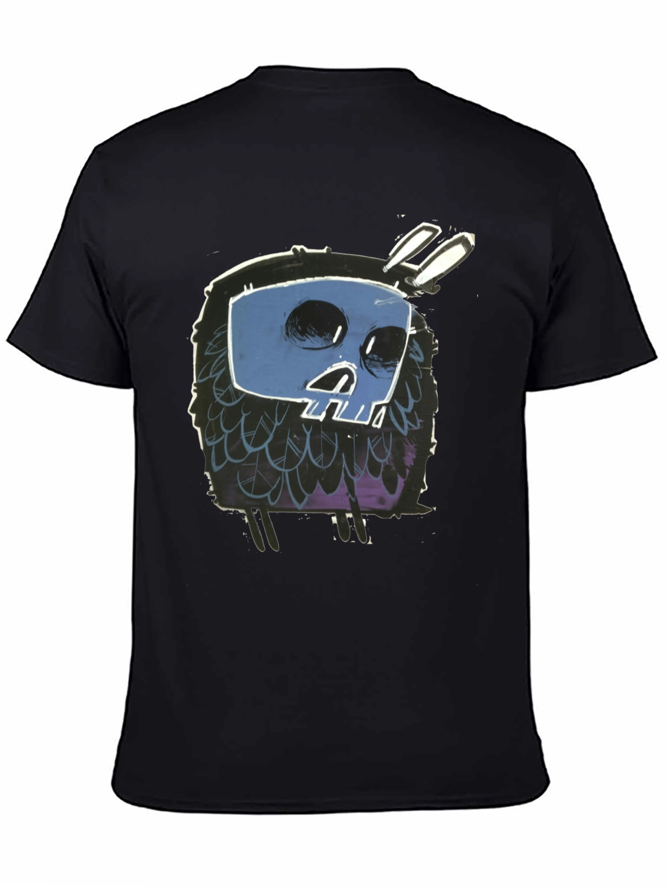 Skull Bunny Graphic Black T-Shirt